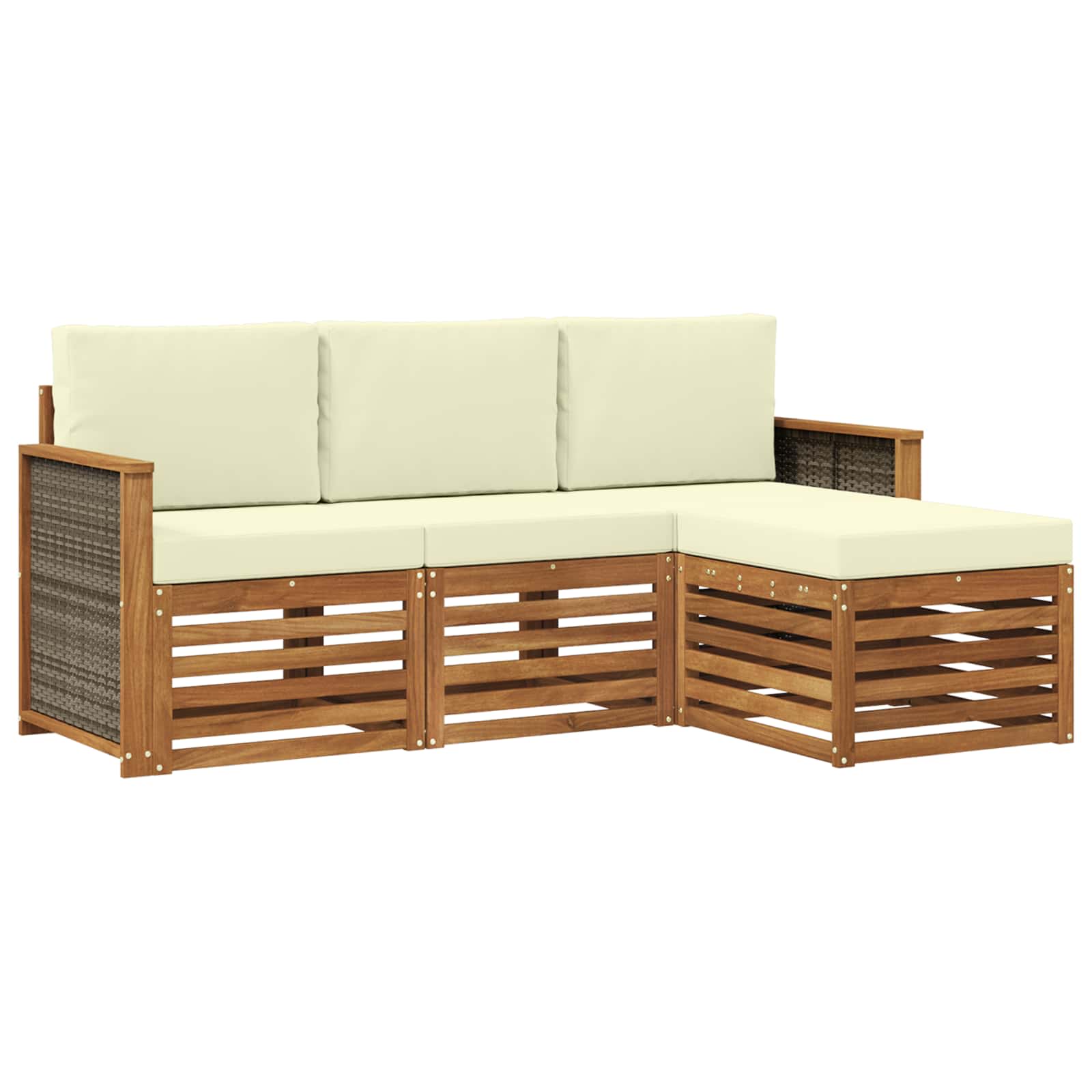 vidaXL Sofa-Sets 4 pcs Naturel Massief Acaciahout