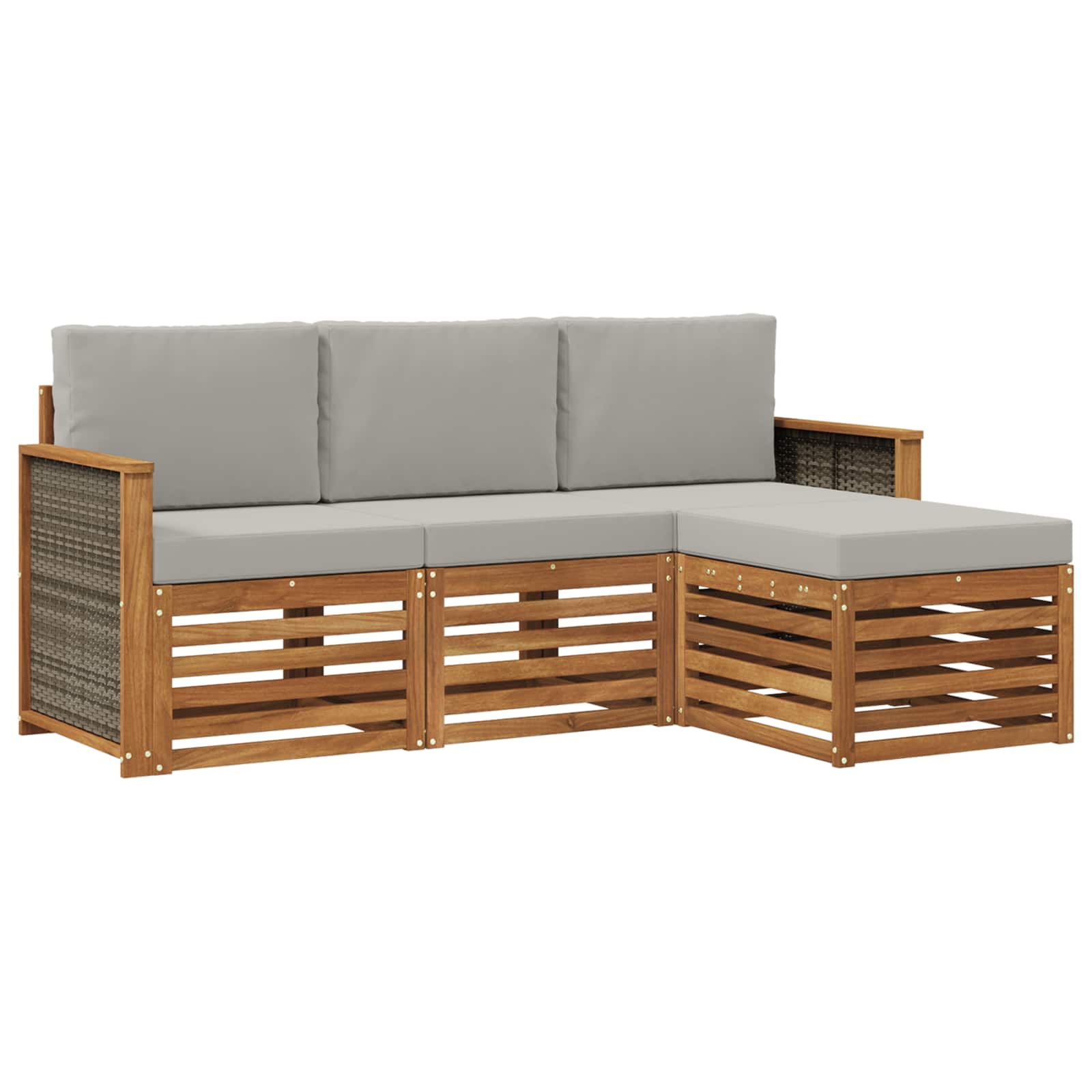 vidaXL Sofa-Sets 4 pcs Naturel Massief Acaciahout