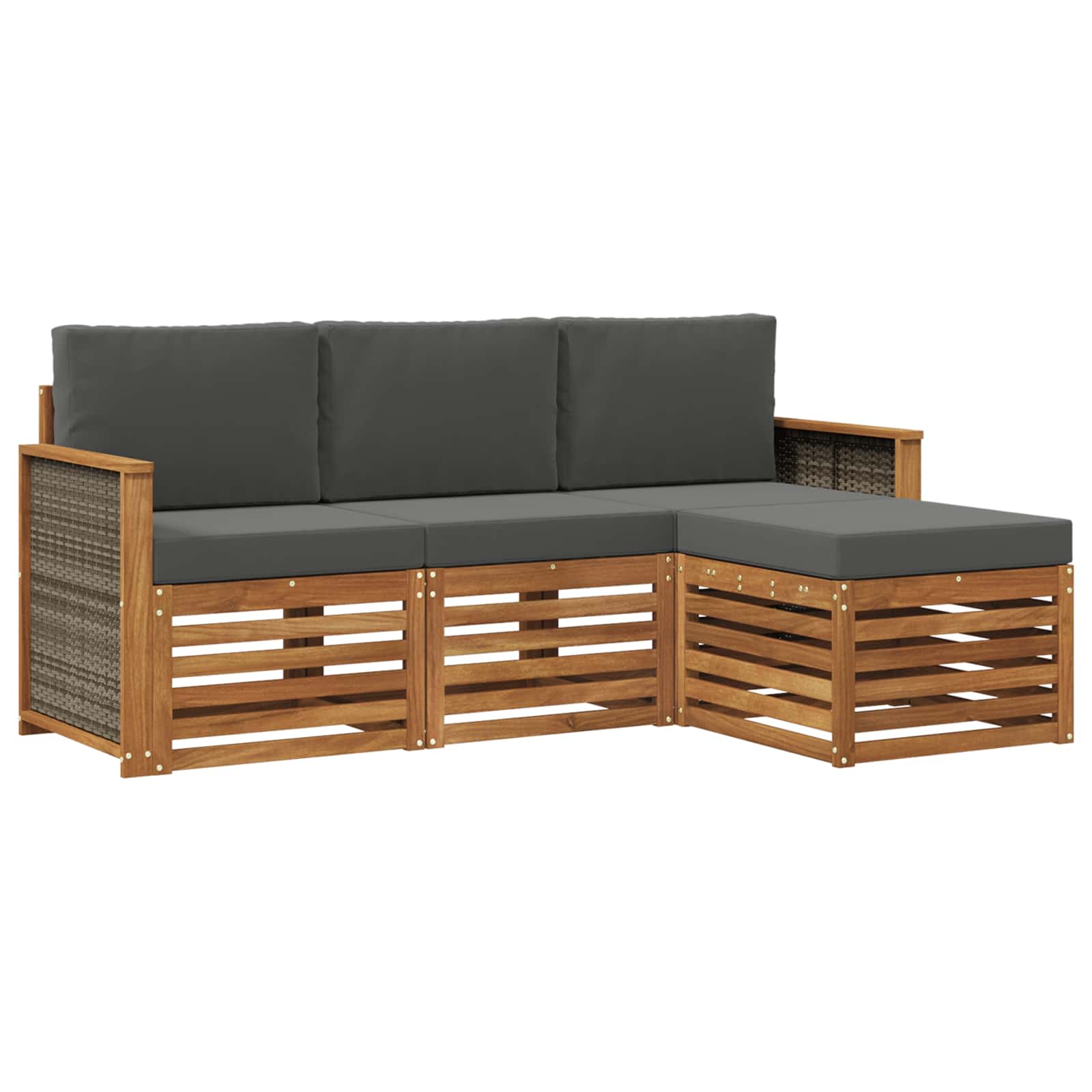 vidaXL Sofa-Sets 4 pcs Naturel Massief Acaciahout