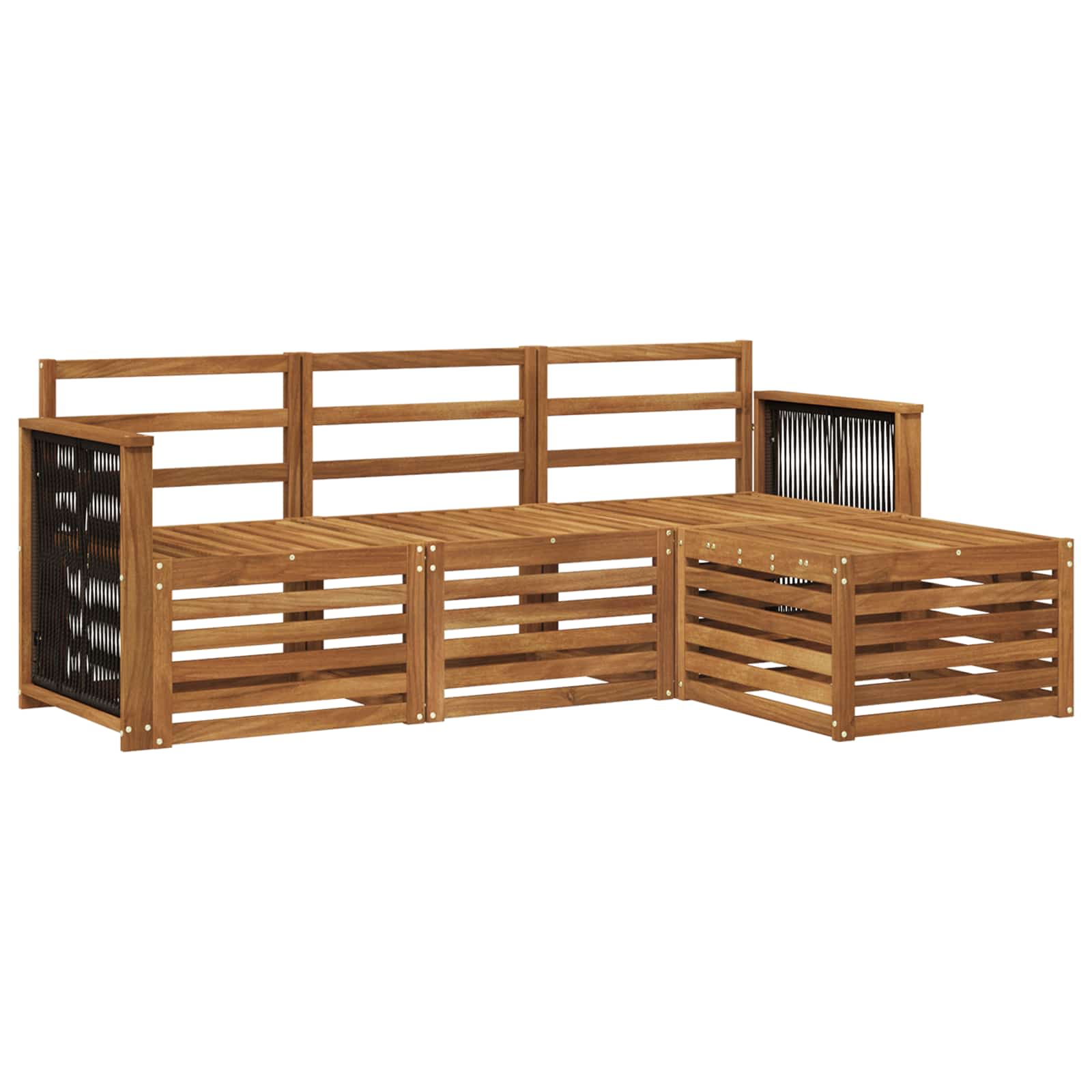 vidaXL Sofa-Sets 4 pcs Naturel Massief Acaciahout