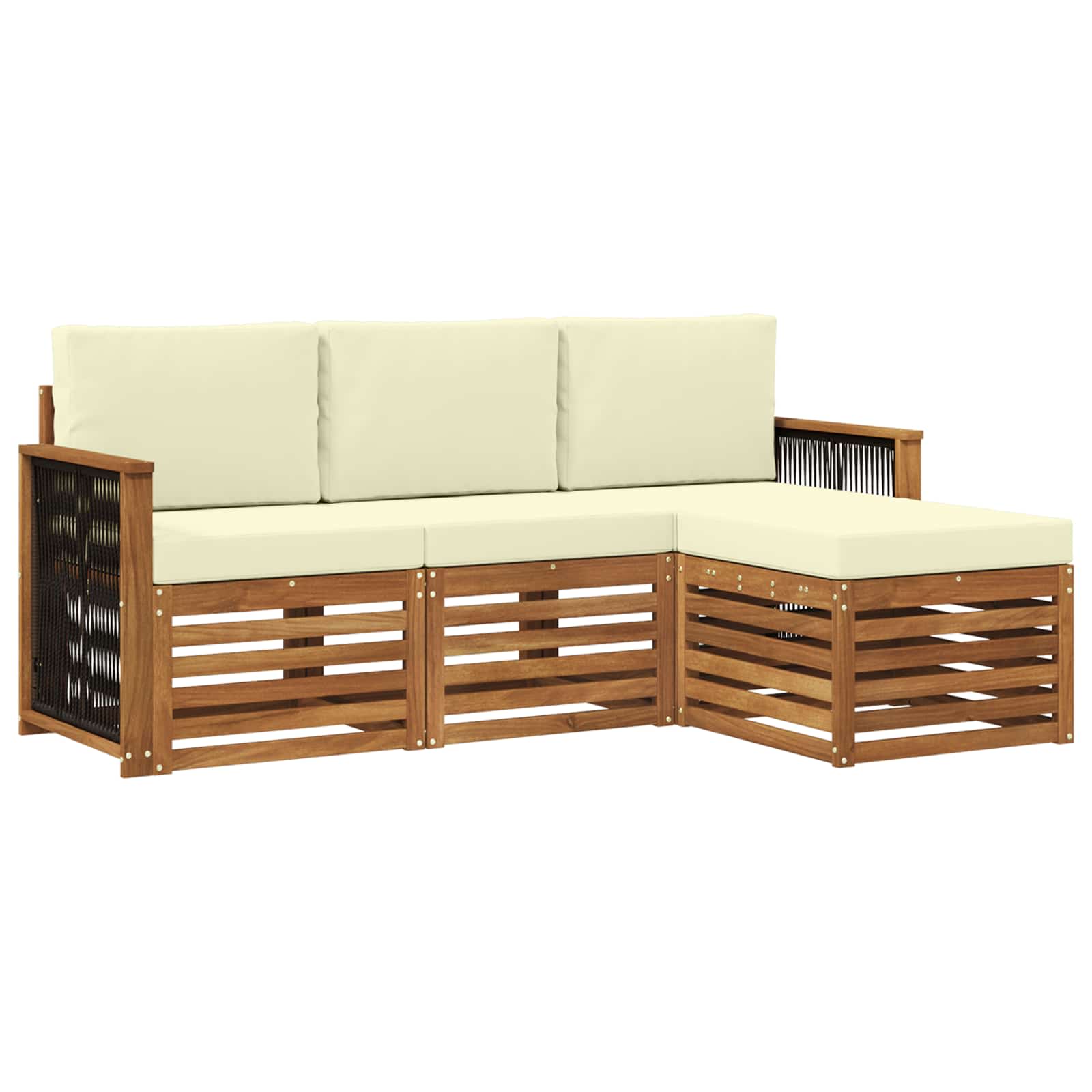 vidaXL Sofa-Sets 4 pcs Naturel Massief Acaciahout