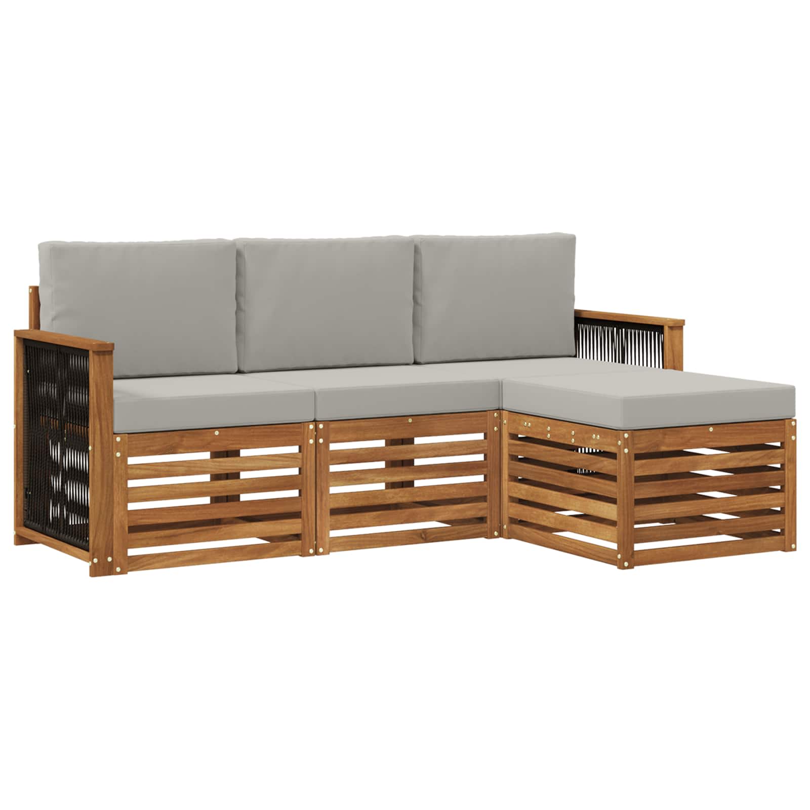 vidaXL Sofa-Sets 4 pcs Naturel Massief Acaciahout