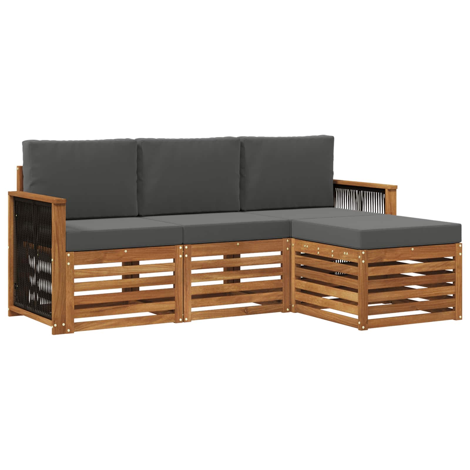 vidaXL Sofa-Sets 4 pcs Naturel Massief Acaciahout