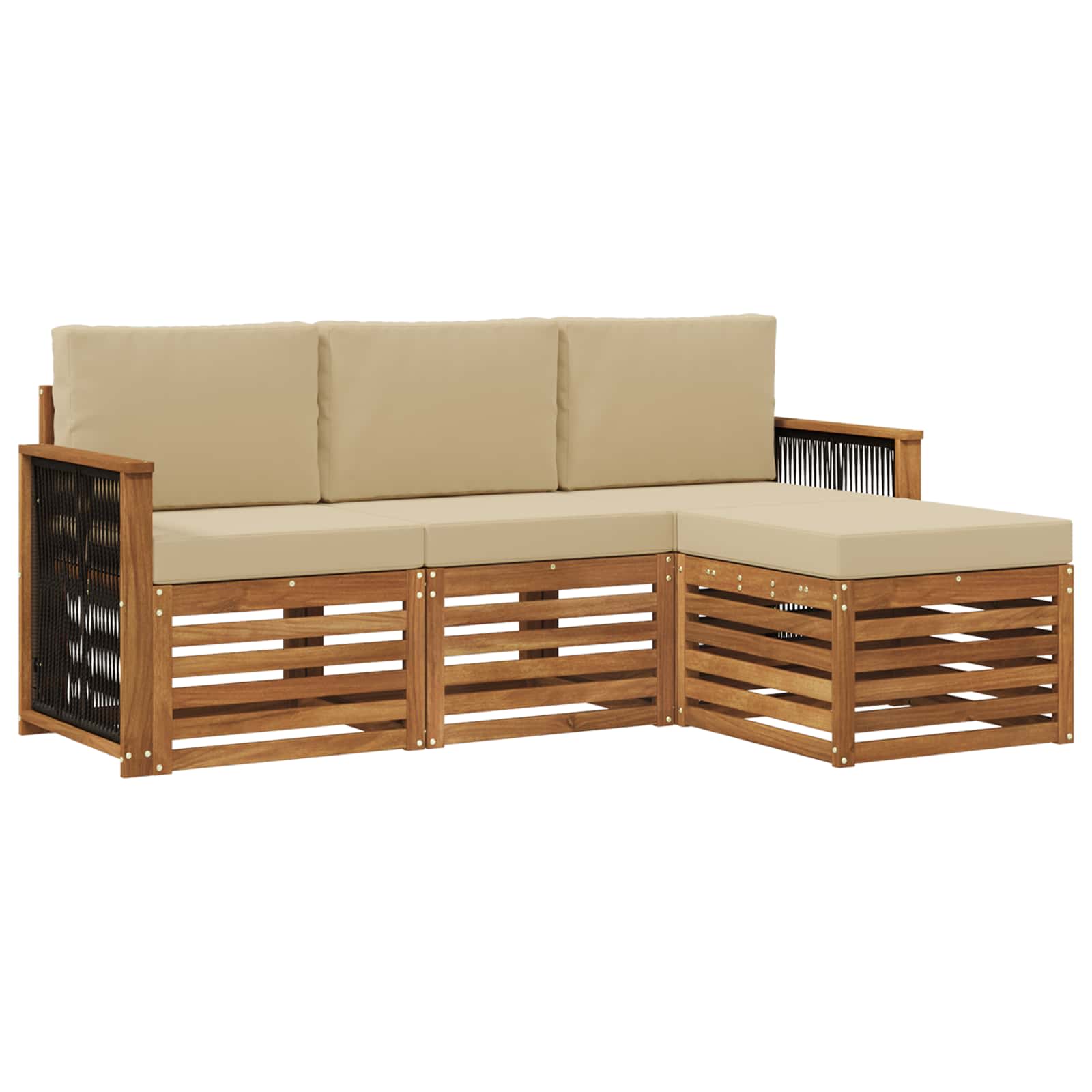 vidaXL Sofa-Sets 4 pcs Naturel Massief Acaciahout