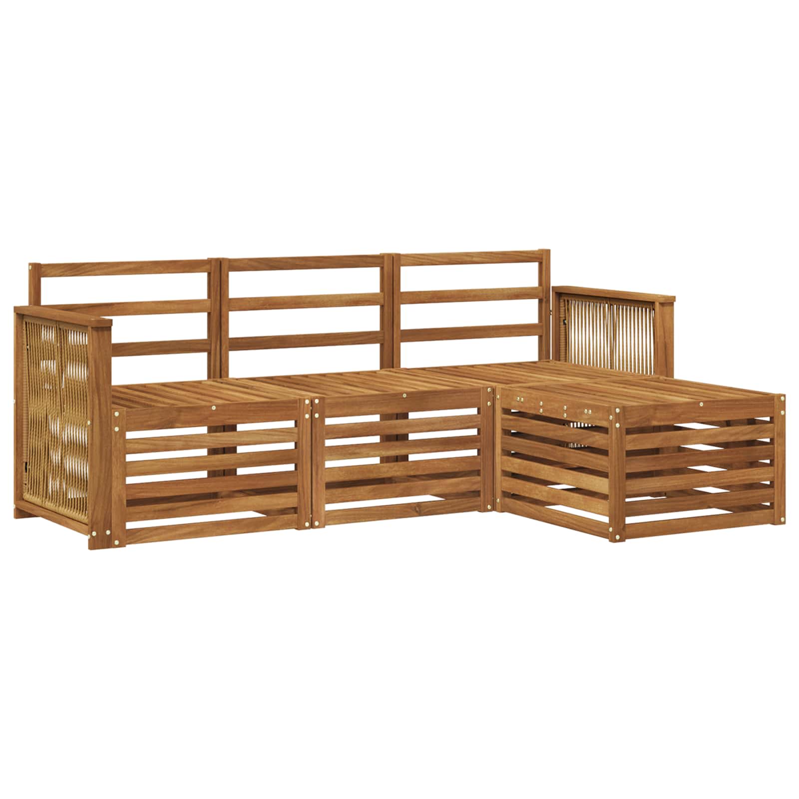 vidaXL Sofa-Sets 4 pcs Naturel Massief Acaciahout