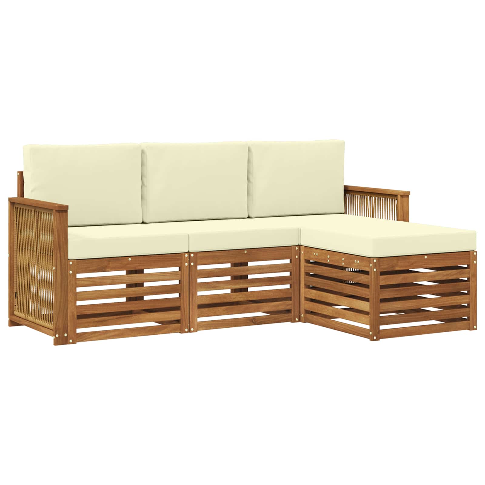 vidaXL Sofa-Sets 4 pcs Naturel Massief Acaciahout