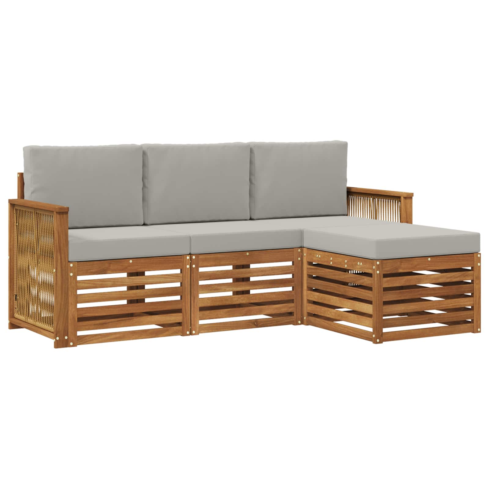 vidaXL Sofa-Sets 4 pcs Naturel Massief Acaciahout