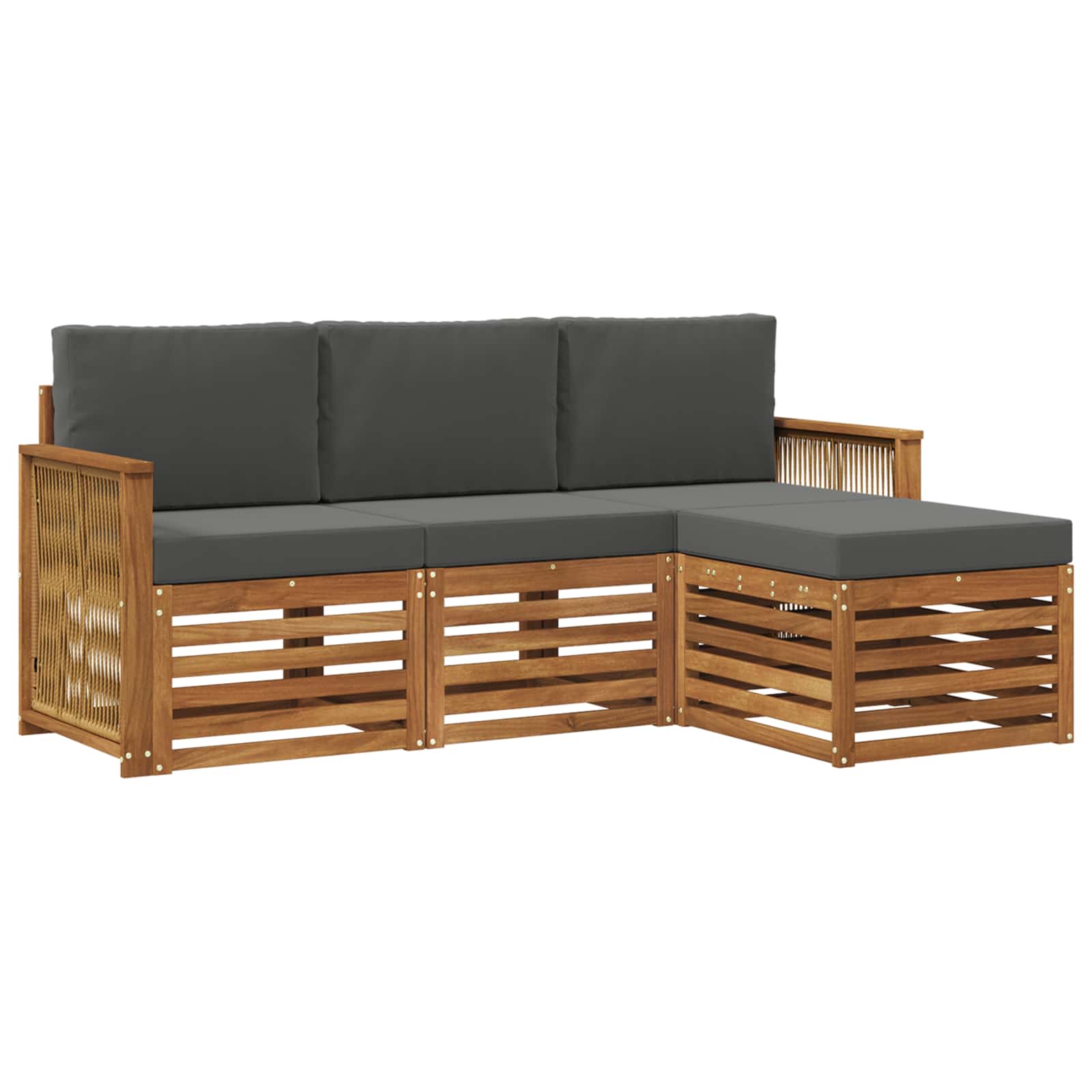 vidaXL Sofa-Sets 4 pcs Naturel Massief Acaciahout