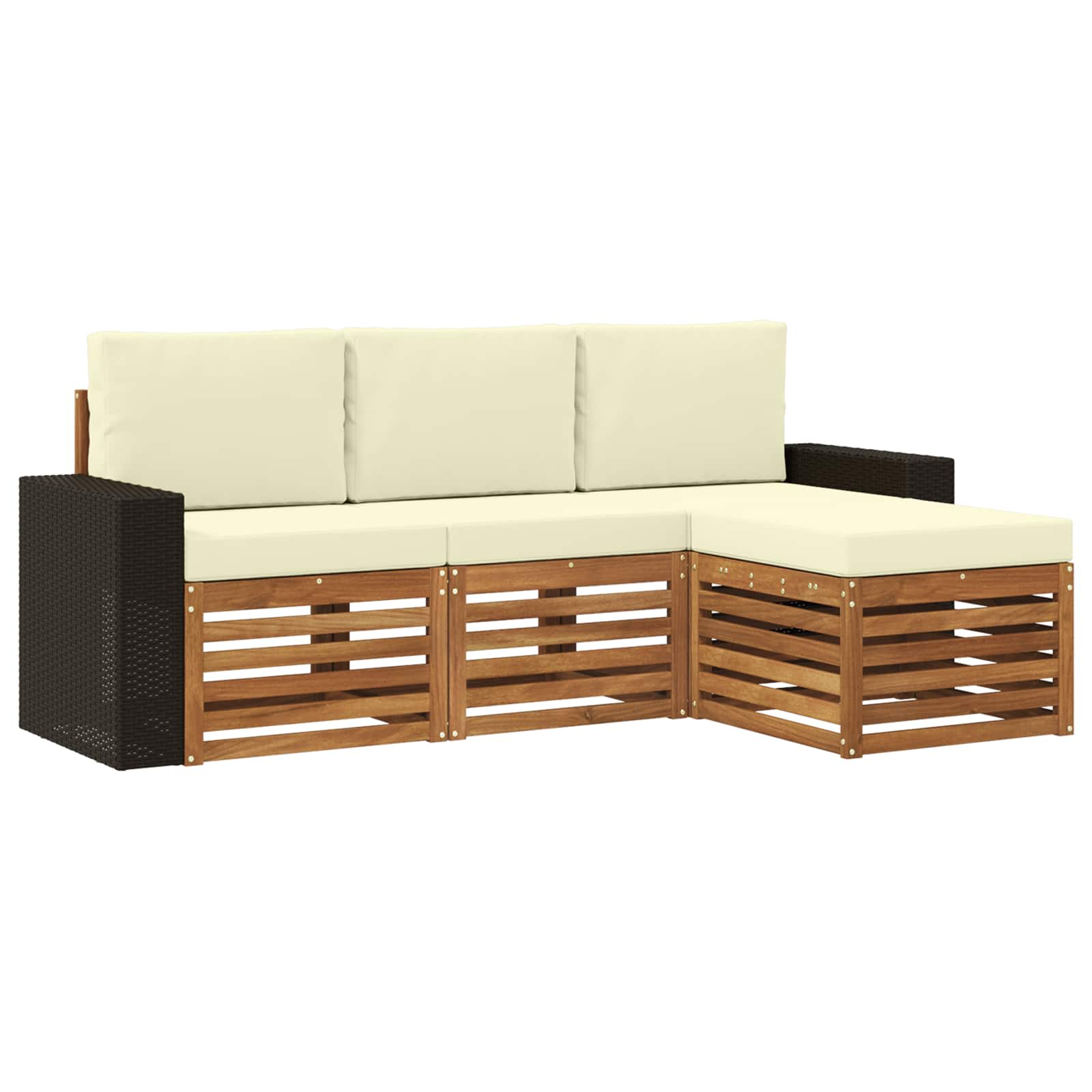 vidaXL Sofa-Sets 4 pcs Naturel Massief Acaciahout