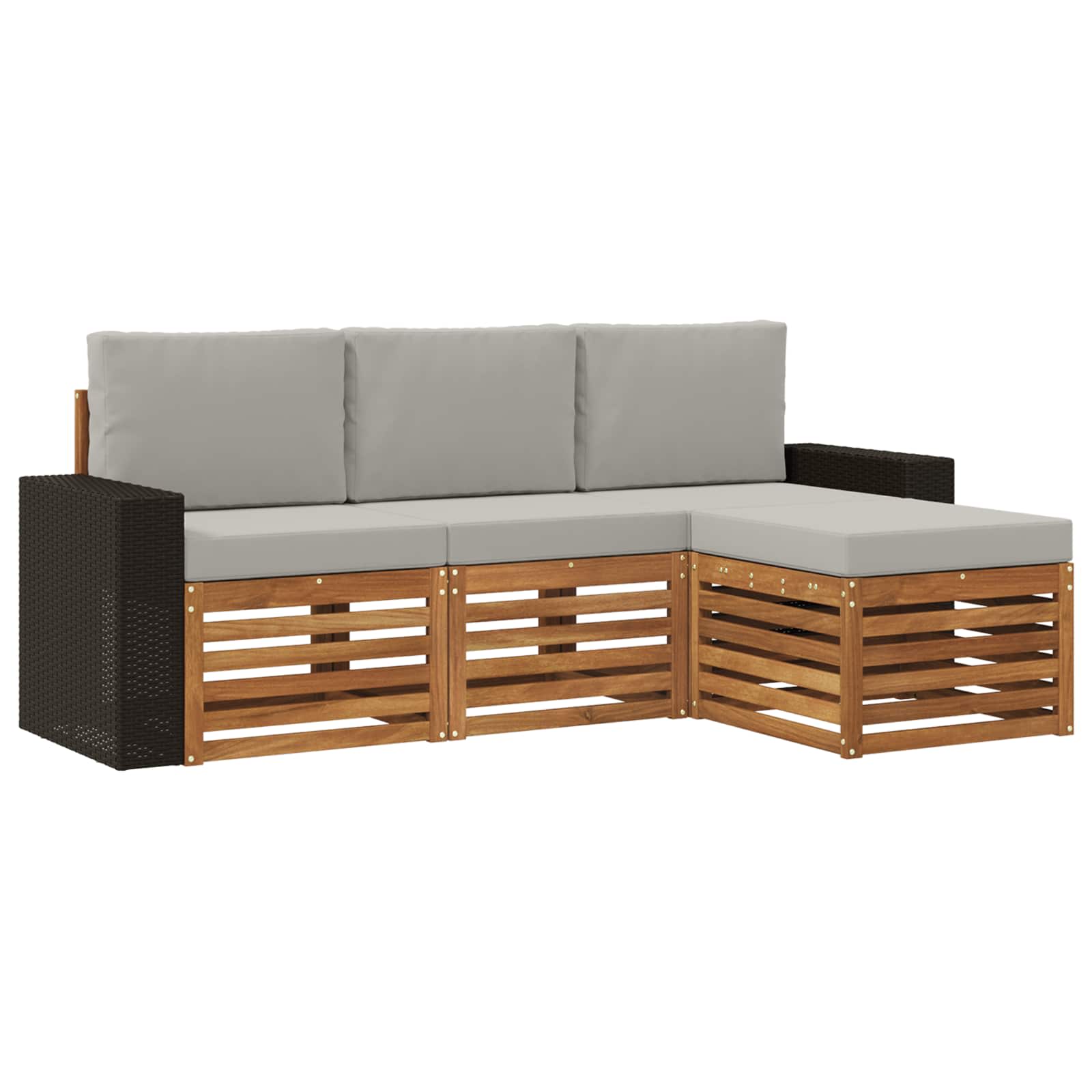 vidaXL Sofa-Sets 4 pcs Naturel Massief Acaciahout