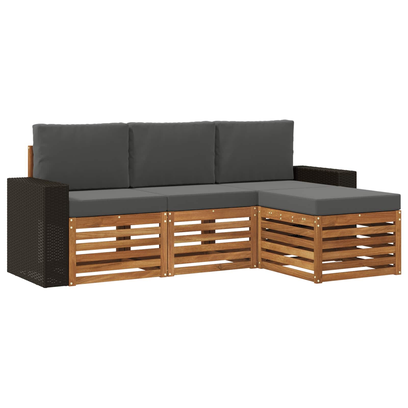 vidaXL Sofa-Sets 4 pcs Naturel Massief Acaciahout
