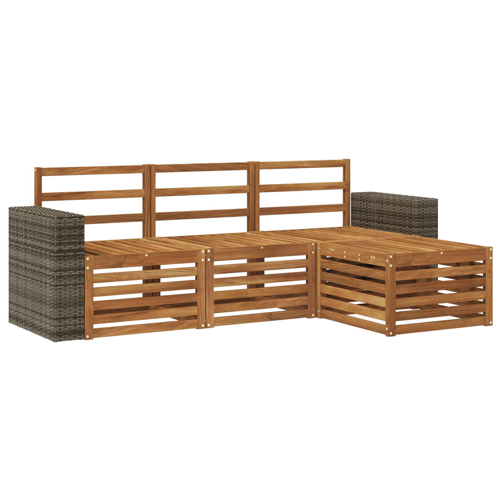 vidaXL Sofa-Sets 4 pcs Naturel Massief Acaciahout