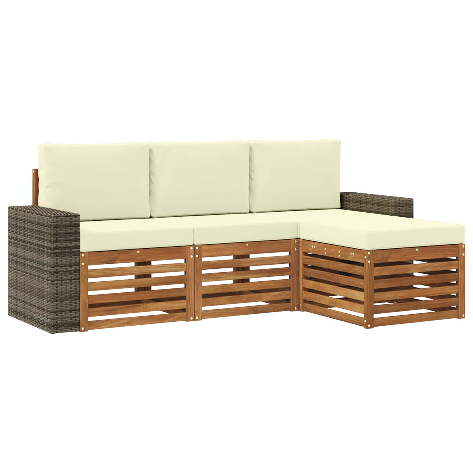 vidaXL Sofa-Sets 4 pcs Naturel Massief Acaciahout