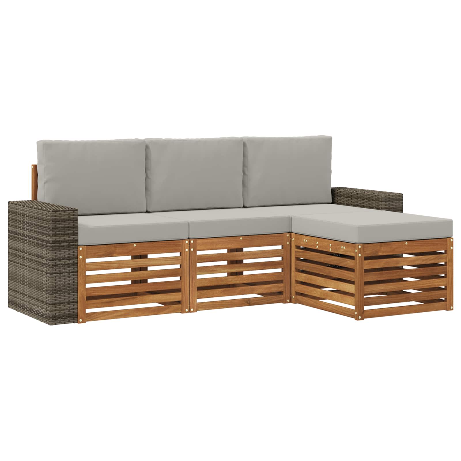 vidaXL Sofa-Sets 4 pcs Naturel Massief Acaciahout