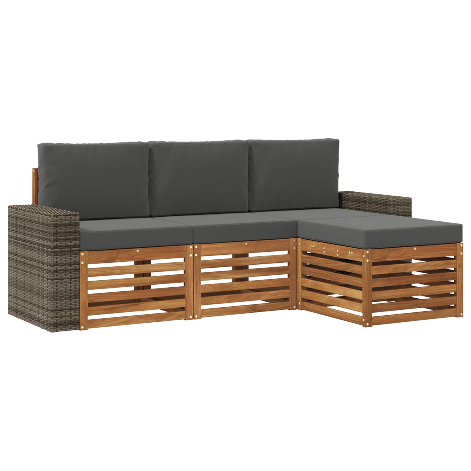 vidaXL Sofa-Sets 4 pcs Naturel Massief Acaciahout