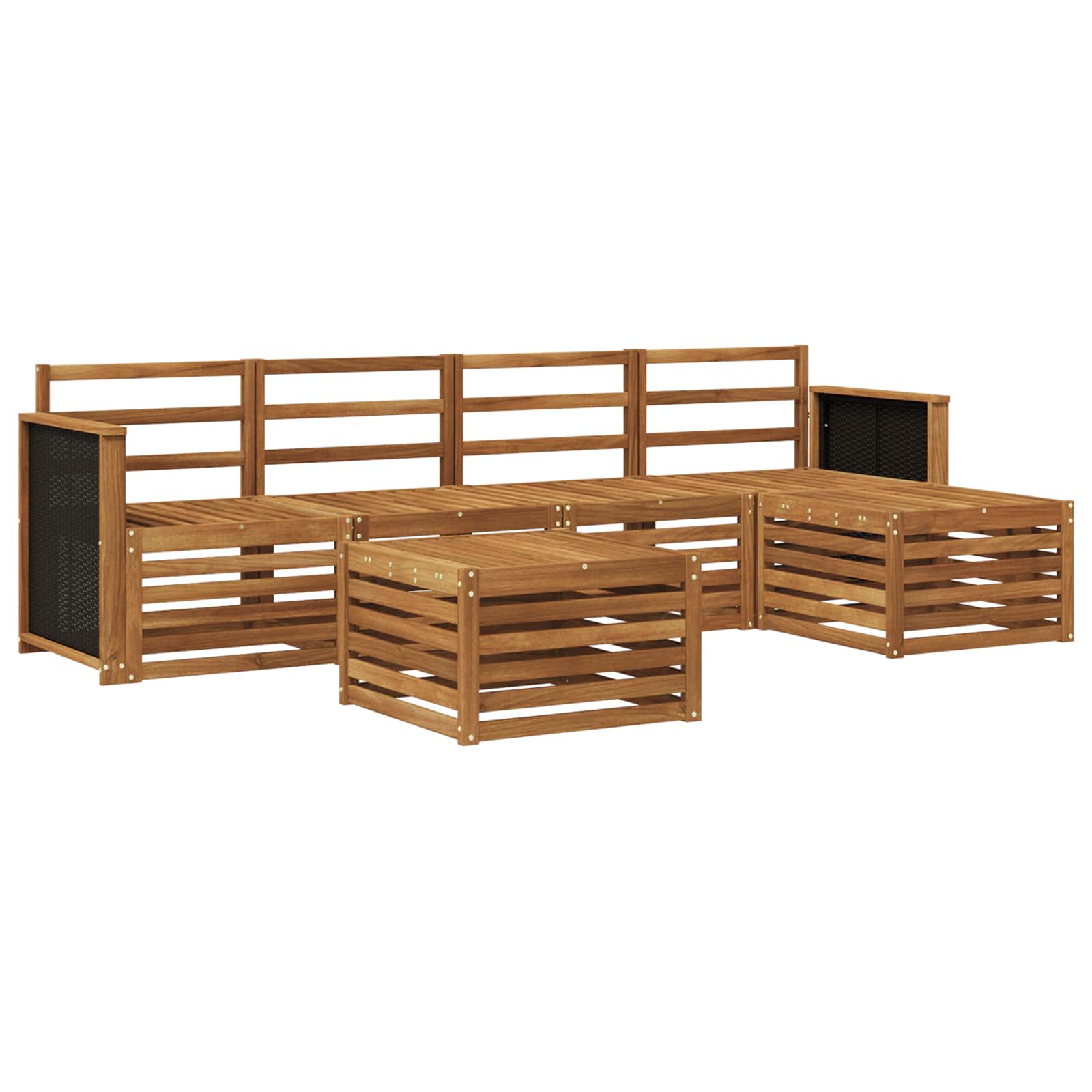 vidaXL Sofa-Sets 6 pcs Naturel Massief Acaciahout