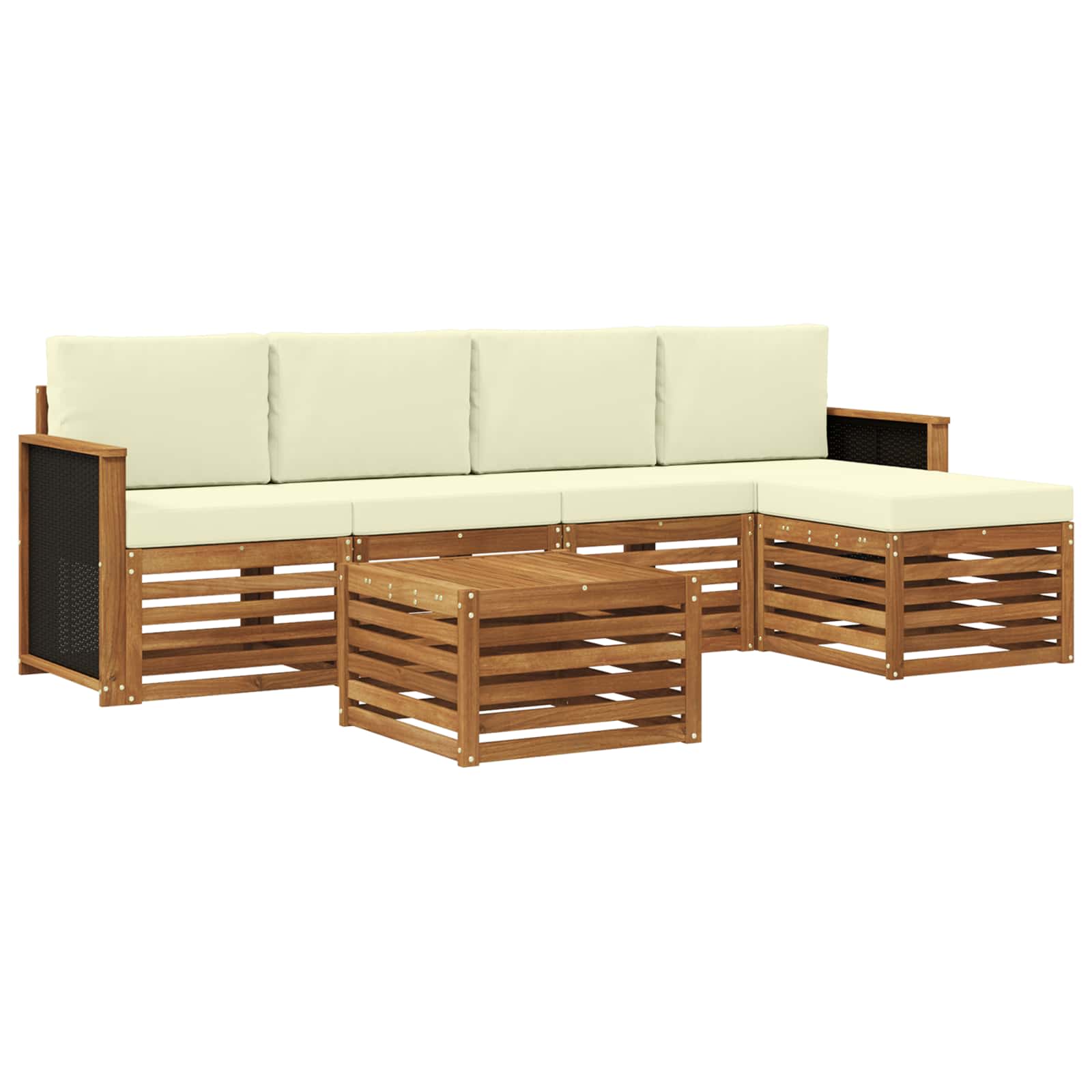 vidaXL Sofa-Sets 6 pcs Naturel Massief Acaciahout