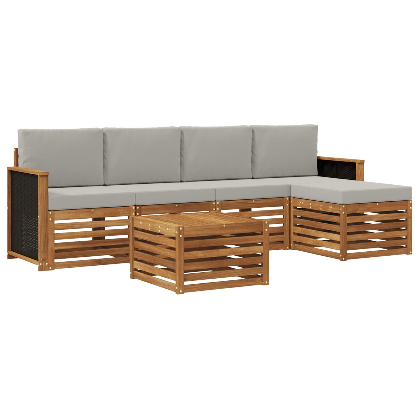 vidaXL Sofa-Sets 6 pcs Naturel Massief Acaciahout
