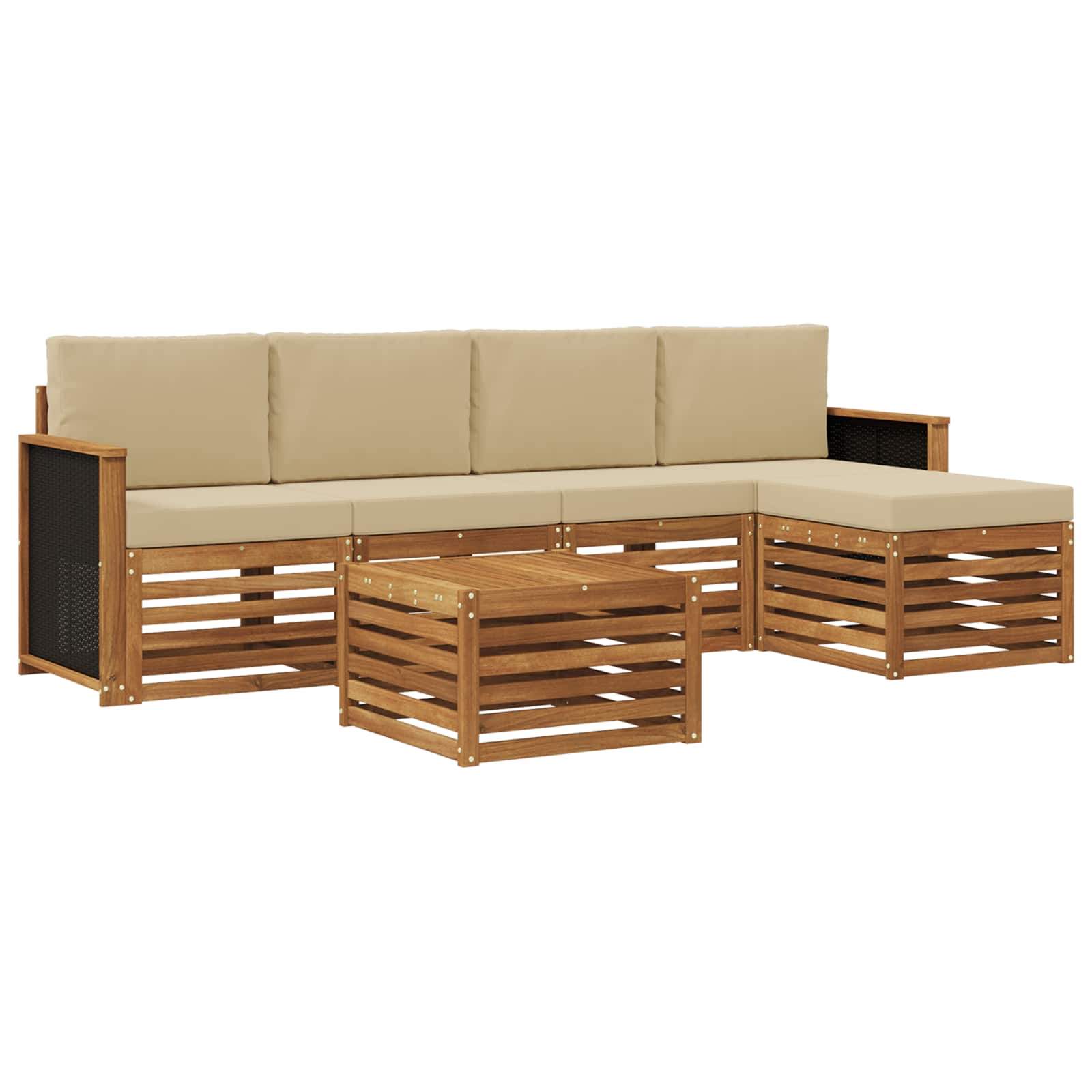 vidaXL Sofa-Sets 6 pcs Naturel Massief Acaciahout