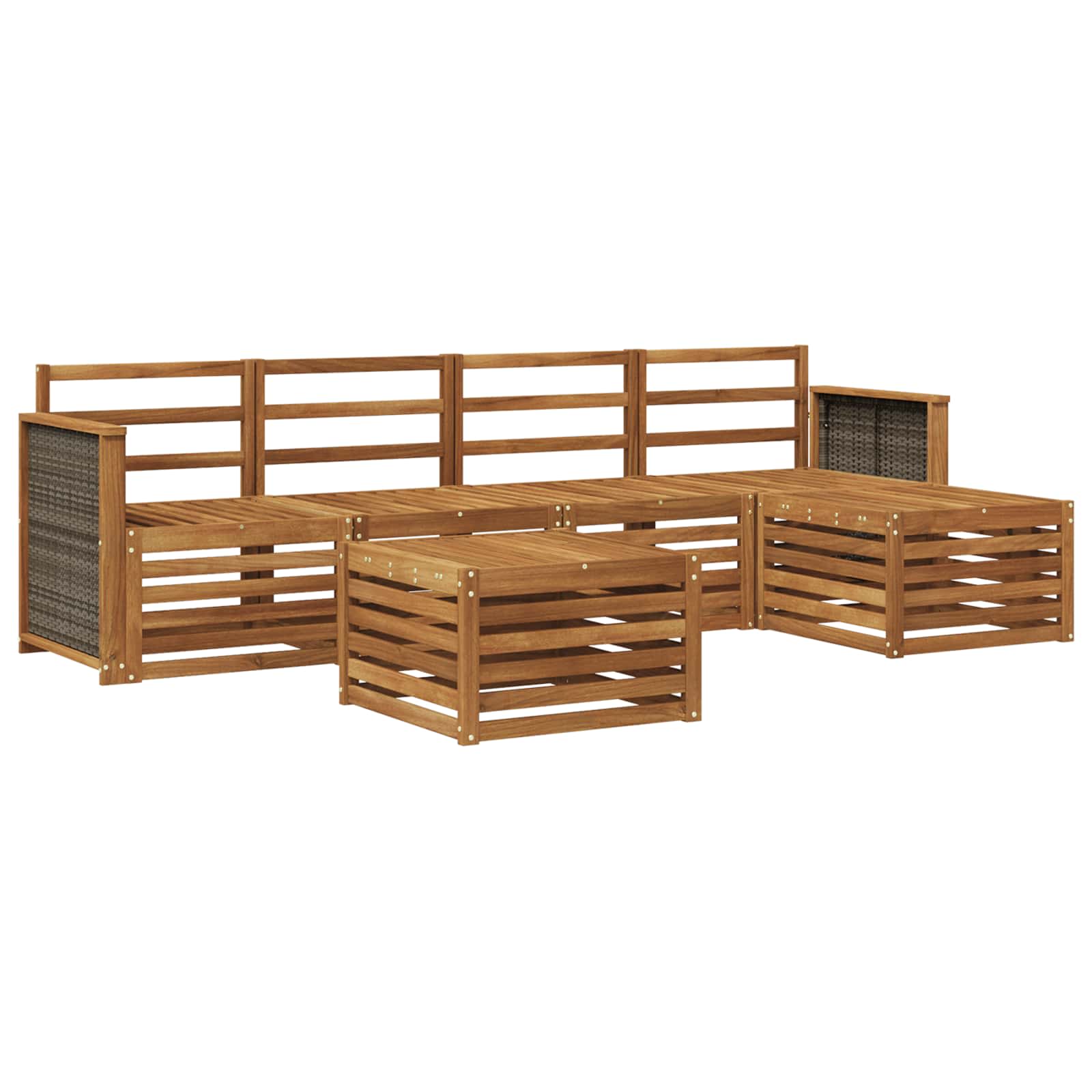 vidaXL Sofa-Sets 6 pcs Naturel Massief Acaciahout