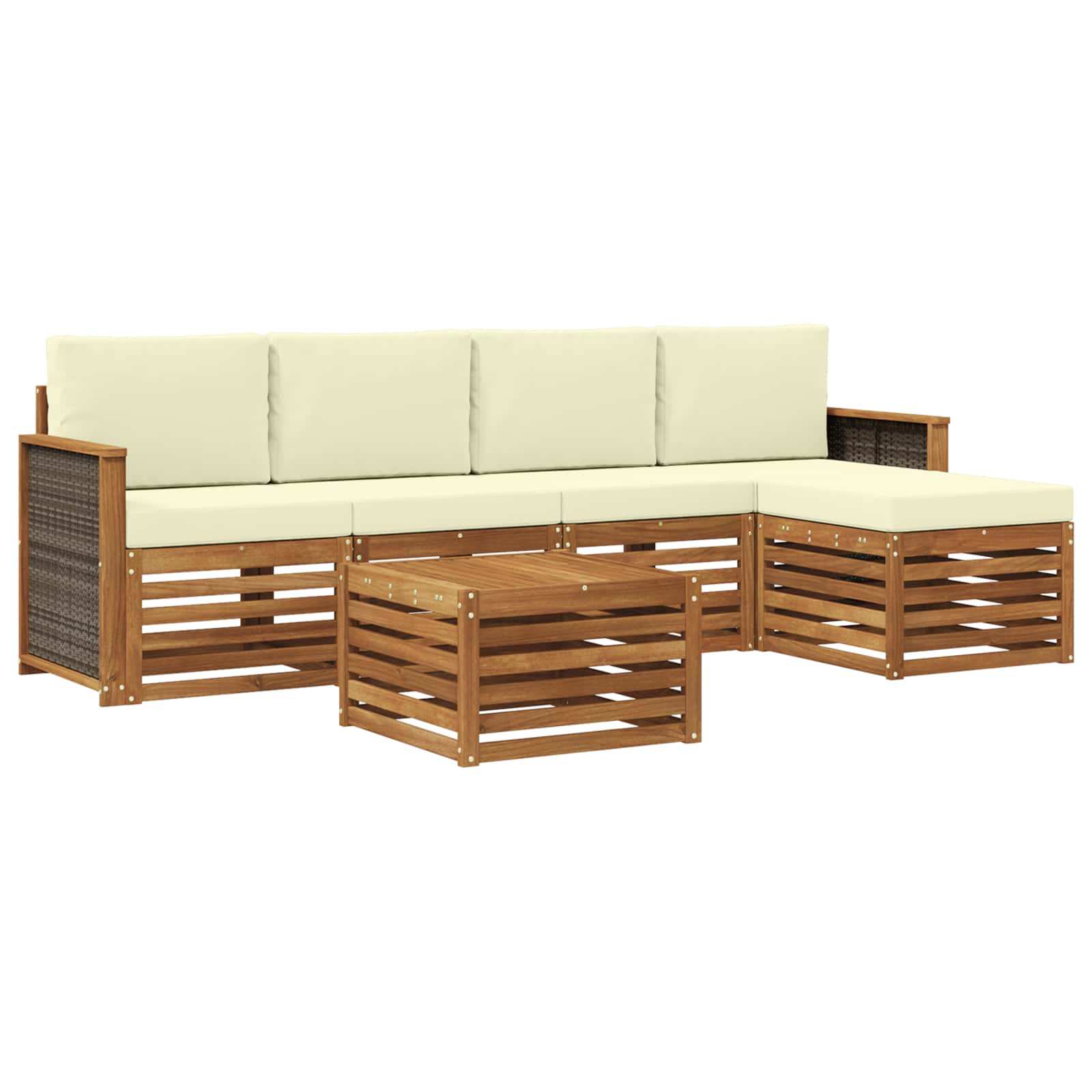 vidaXL Sofa-Sets 6 pcs Naturel Massief Acaciahout