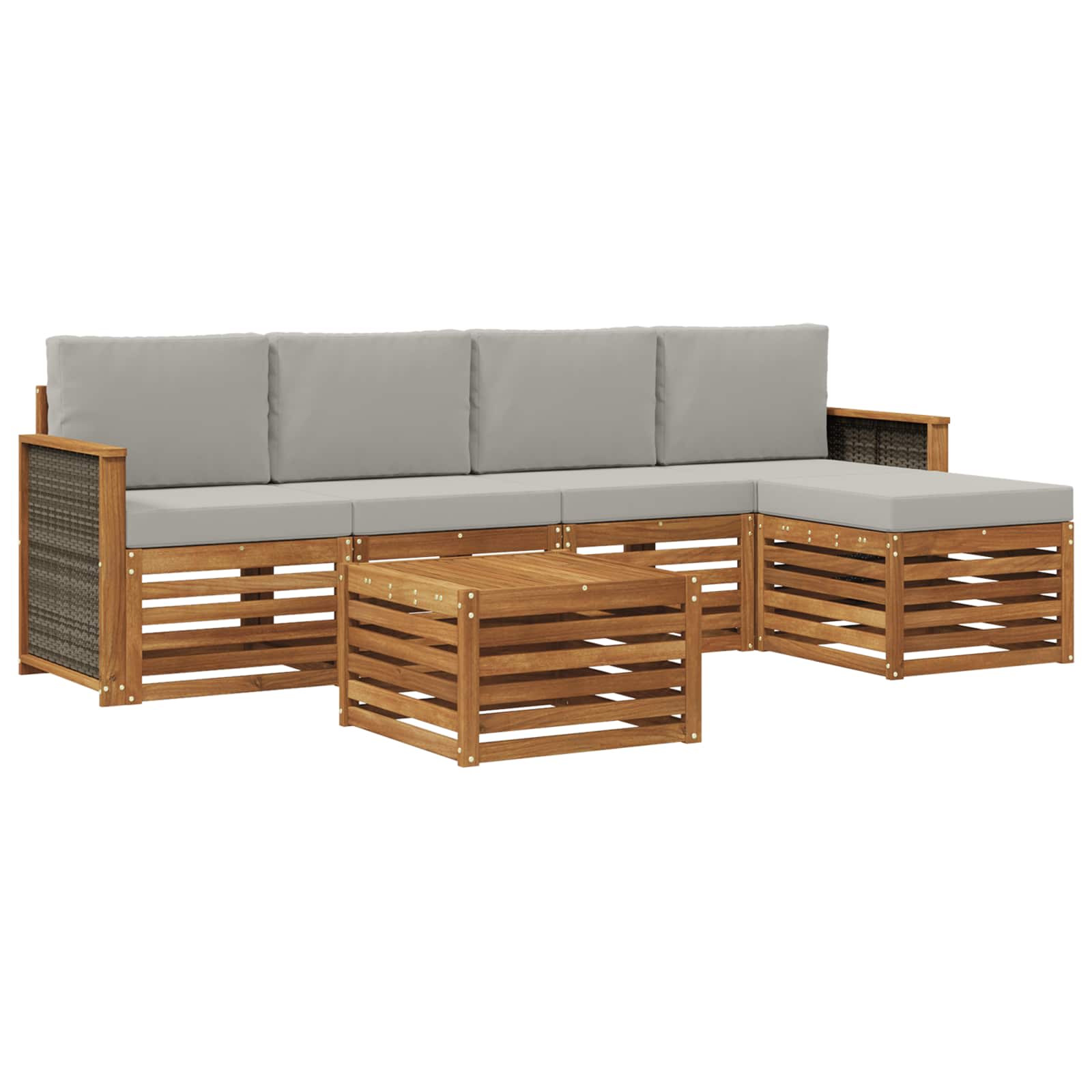vidaXL Sofa-Sets 6 pcs Naturel Massief Acaciahout