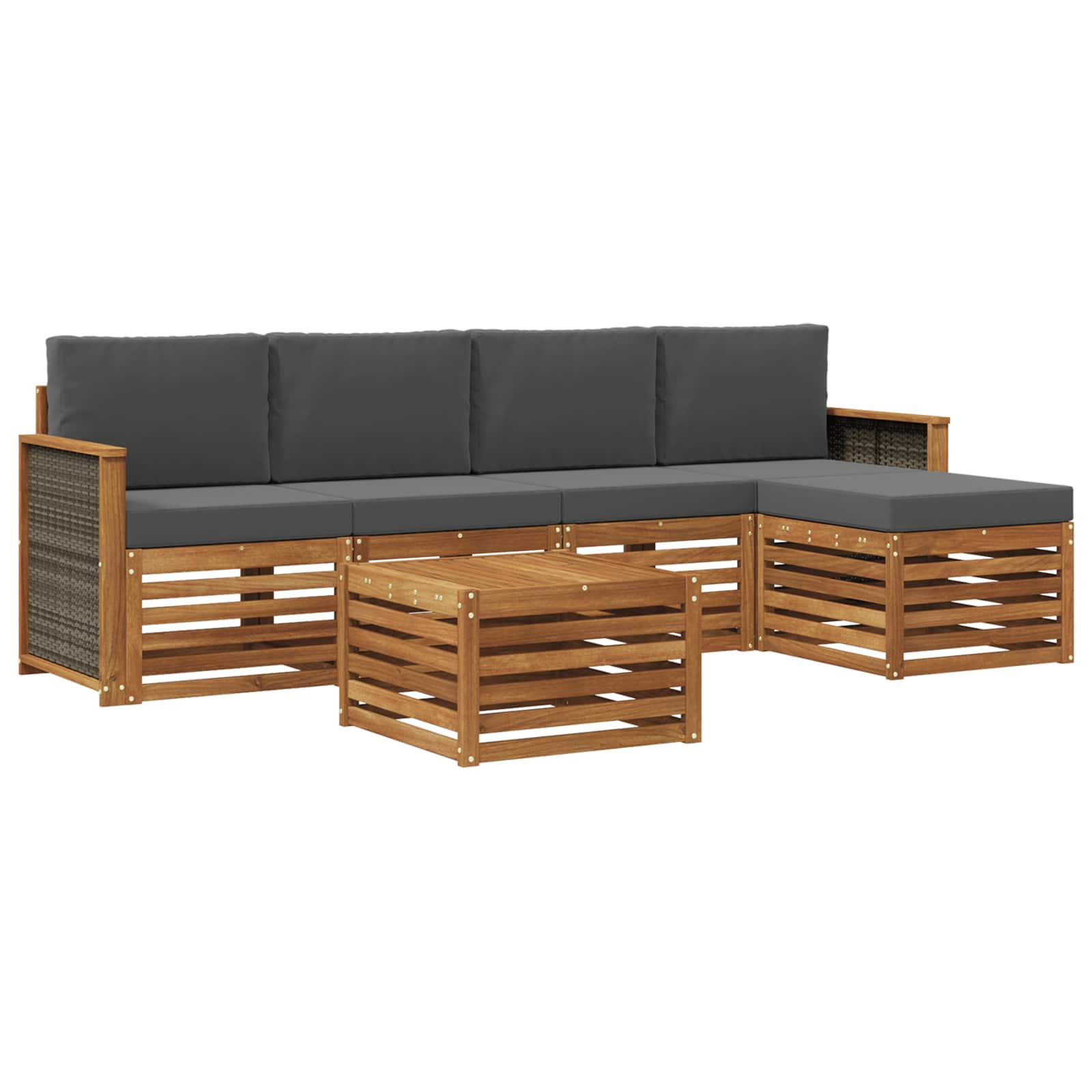 vidaXL Sofa-Sets 6 pcs Naturel Massief Acaciahout