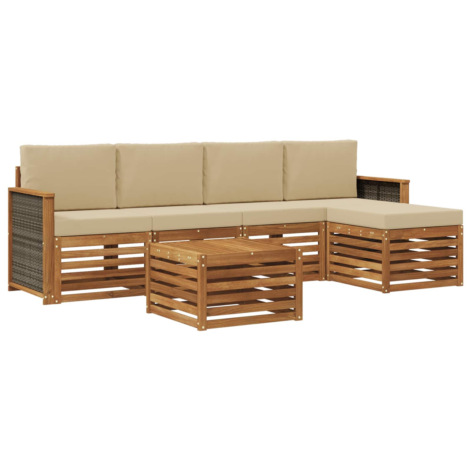 vidaXL Sofa-Sets 6 pcs Naturel Massief Acaciahout