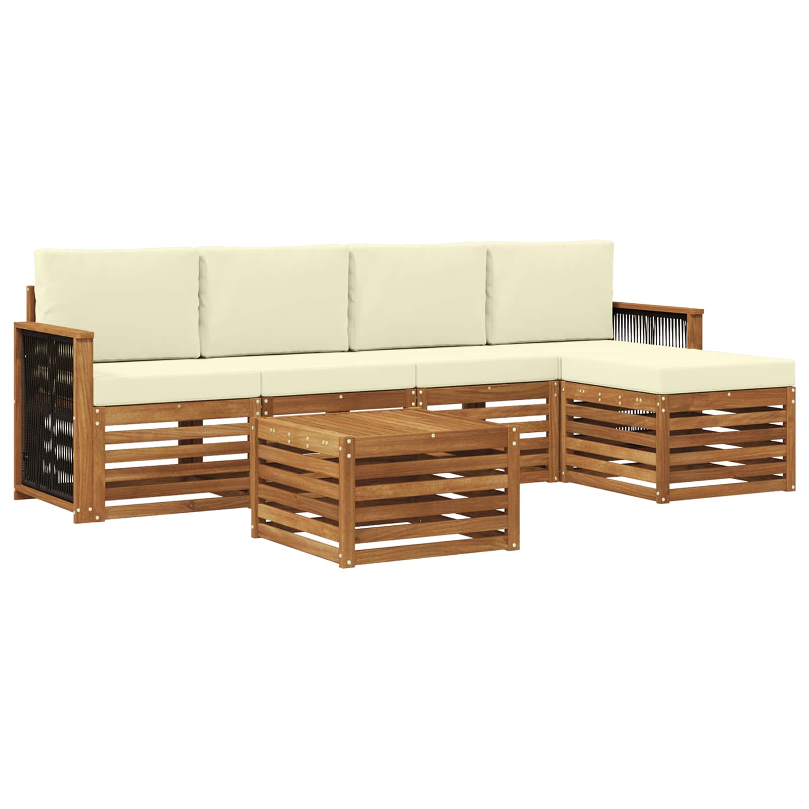 vidaXL Sofa-Sets 6 pcs Naturel Massief Acaciahout