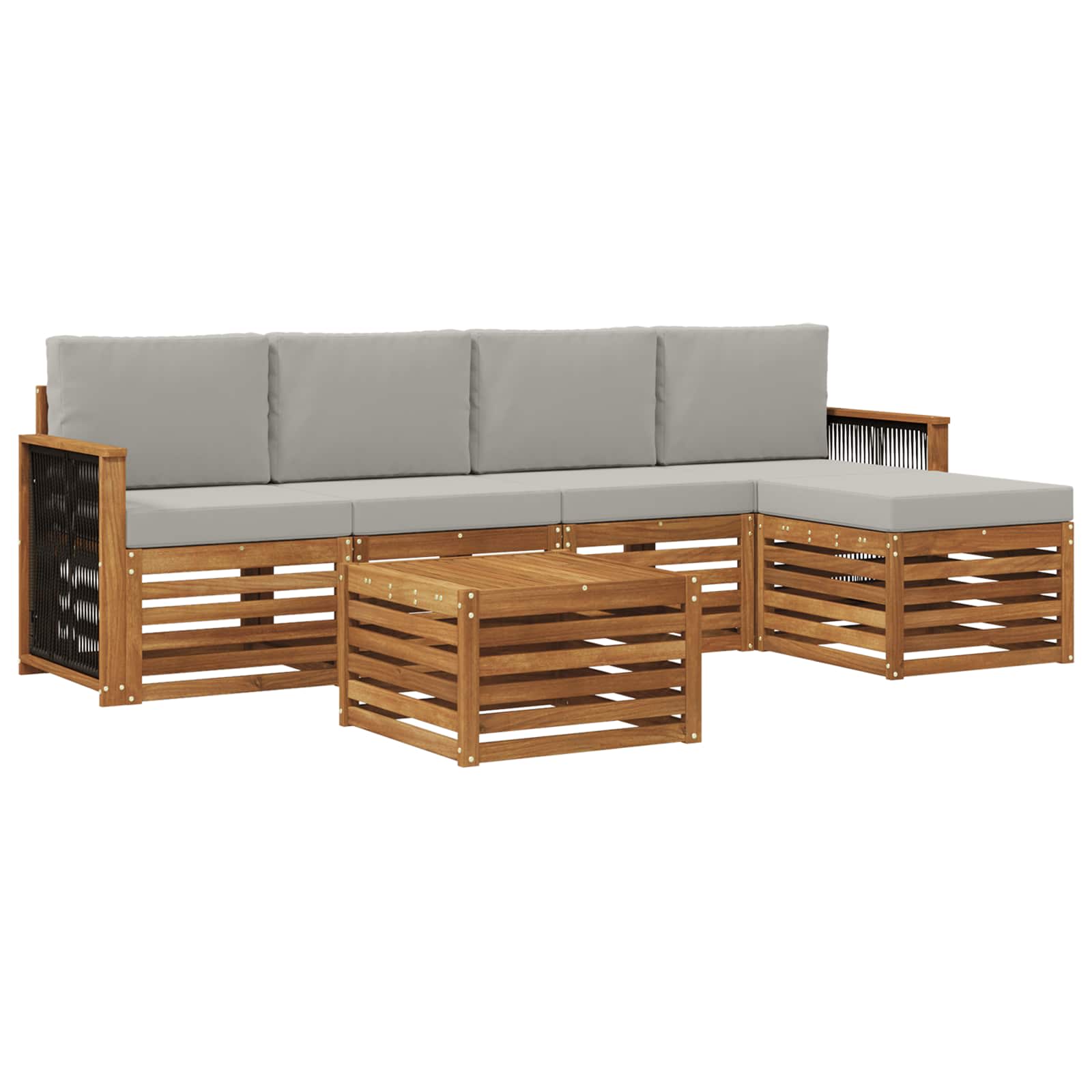 vidaXL Sofa-Sets 6 pcs Naturel Massief Acaciahout