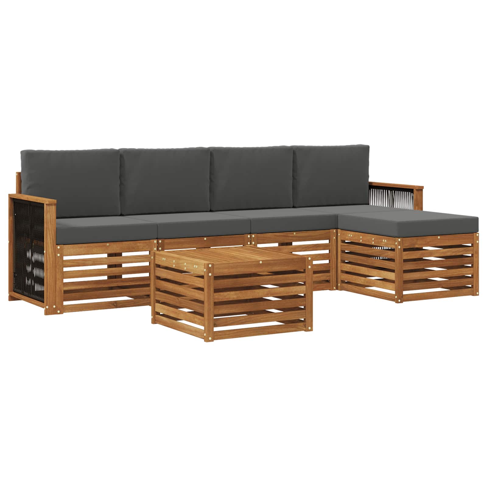 vidaXL Sofa-Sets 6 pcs Naturel Massief Acaciahout