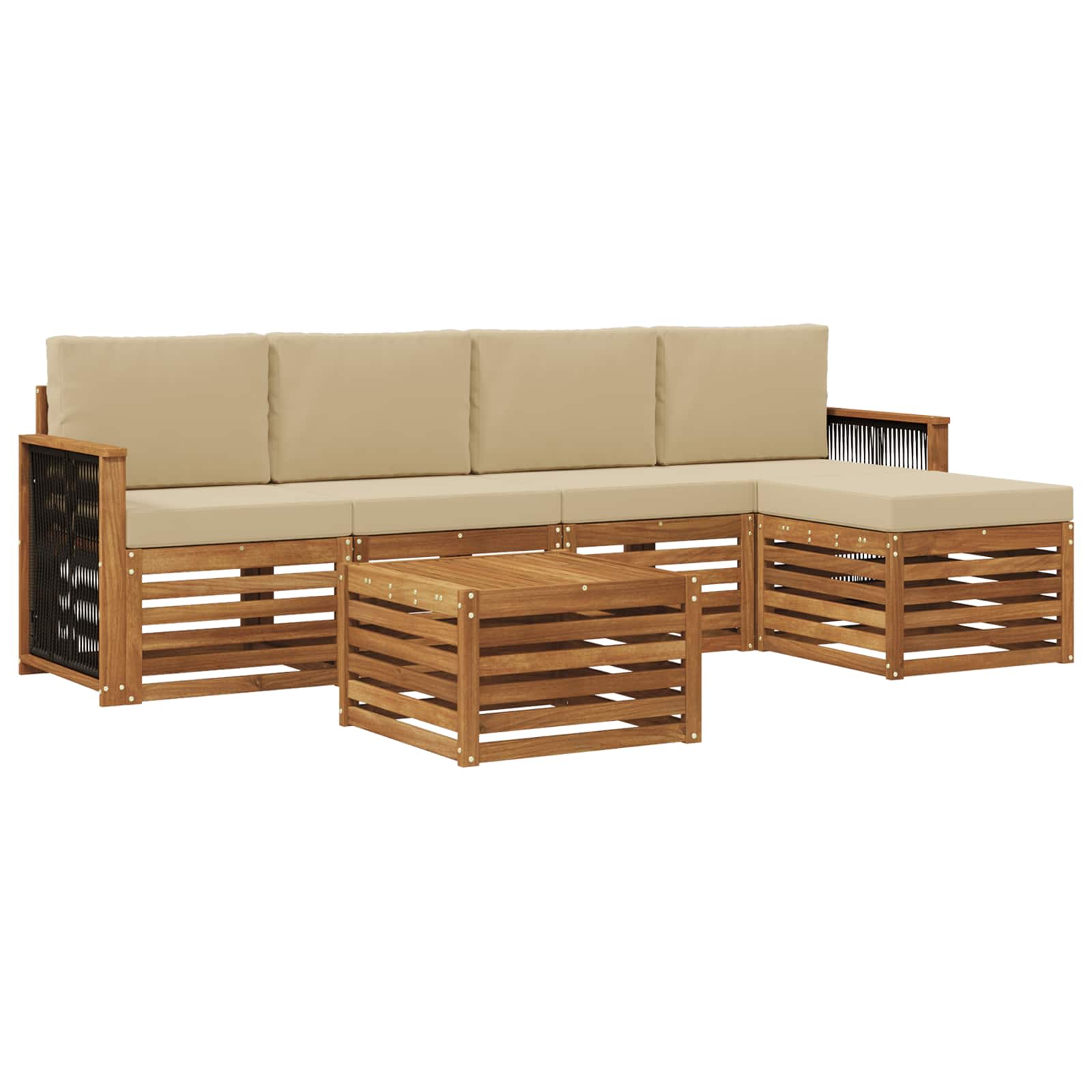 vidaXL Sofa-Sets 6 pcs Naturel Massief Acaciahout