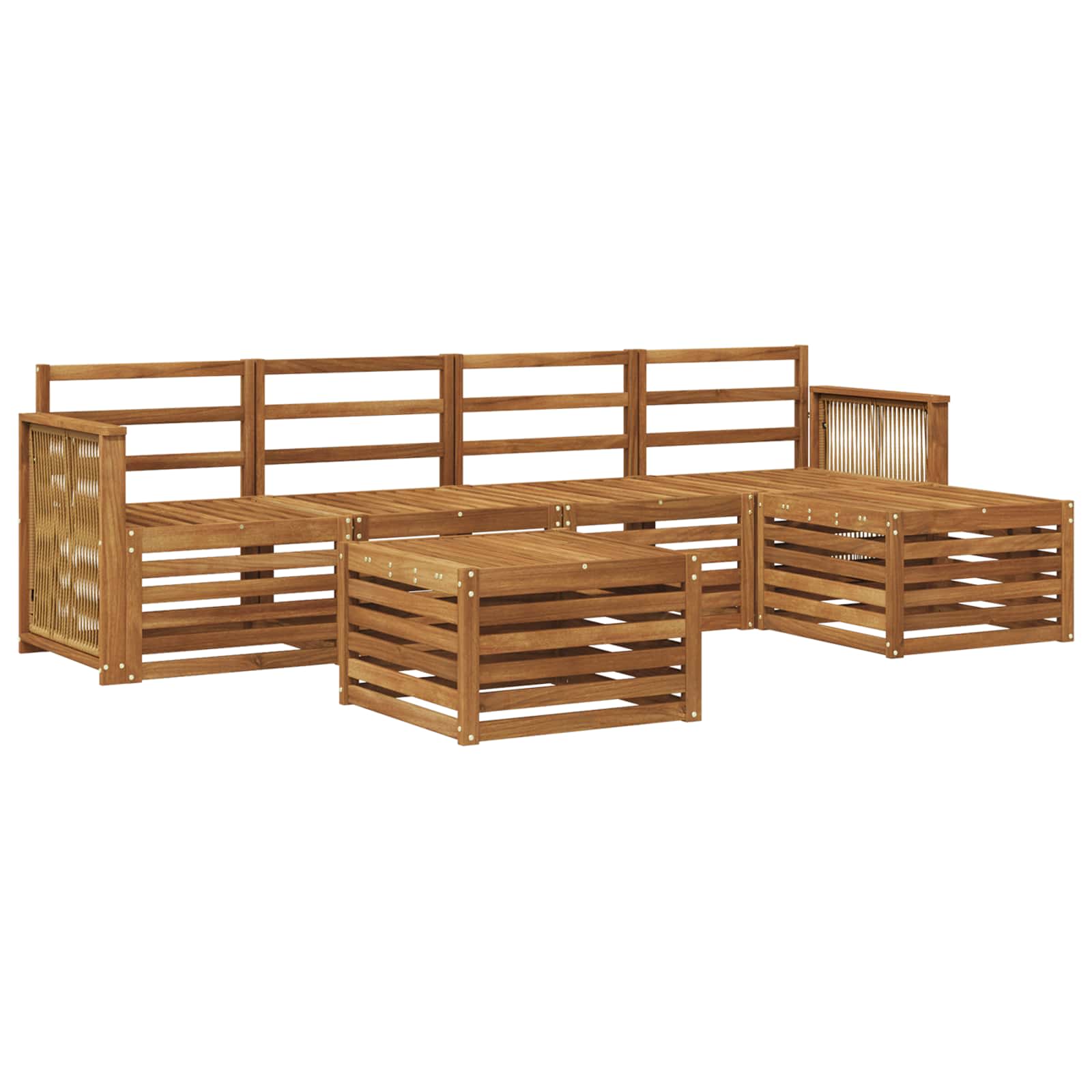vidaXL Sofa-Sets 6 pcs Naturel Massief Acaciahout