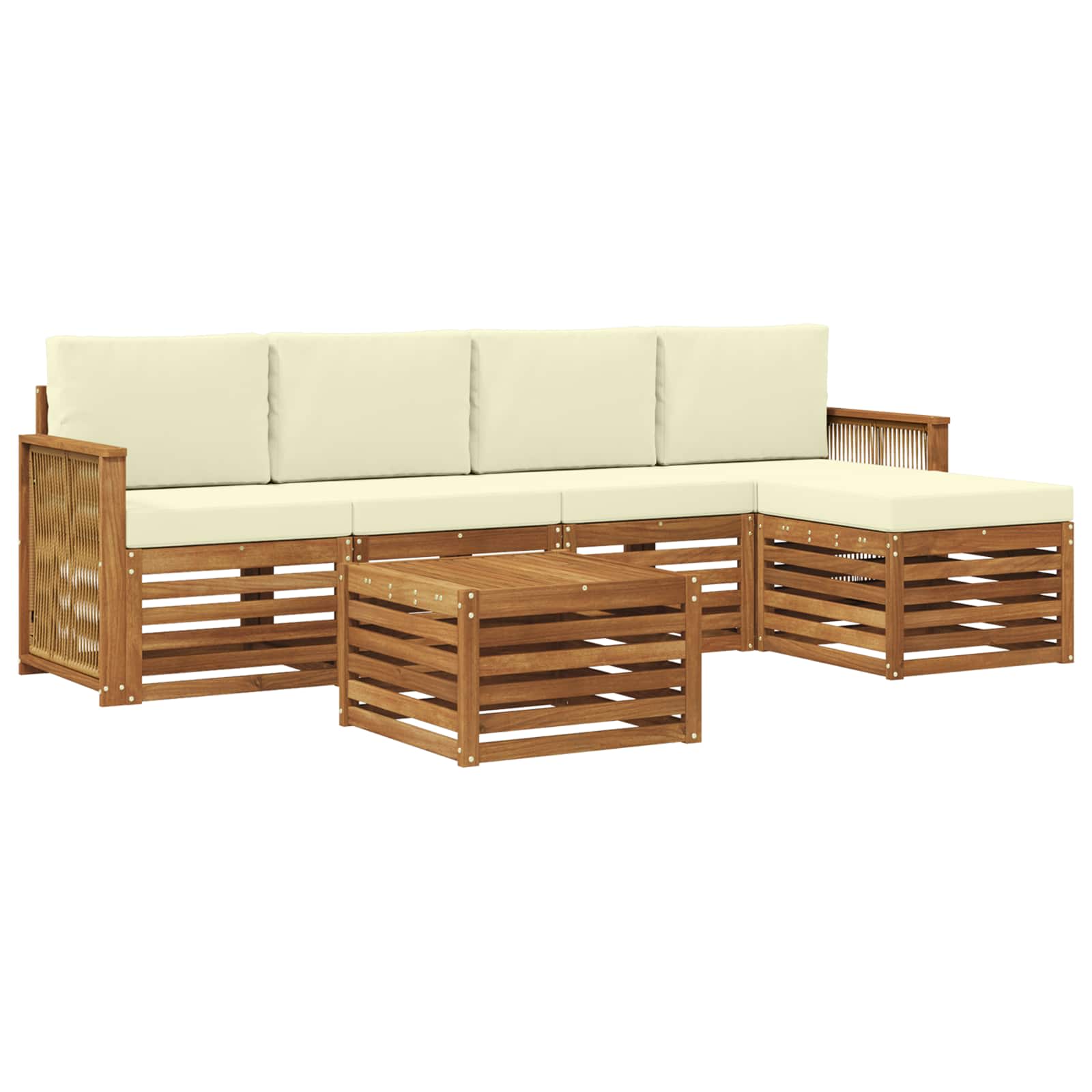 vidaXL Sofa-Sets 6 pcs Naturel Massief Acaciahout