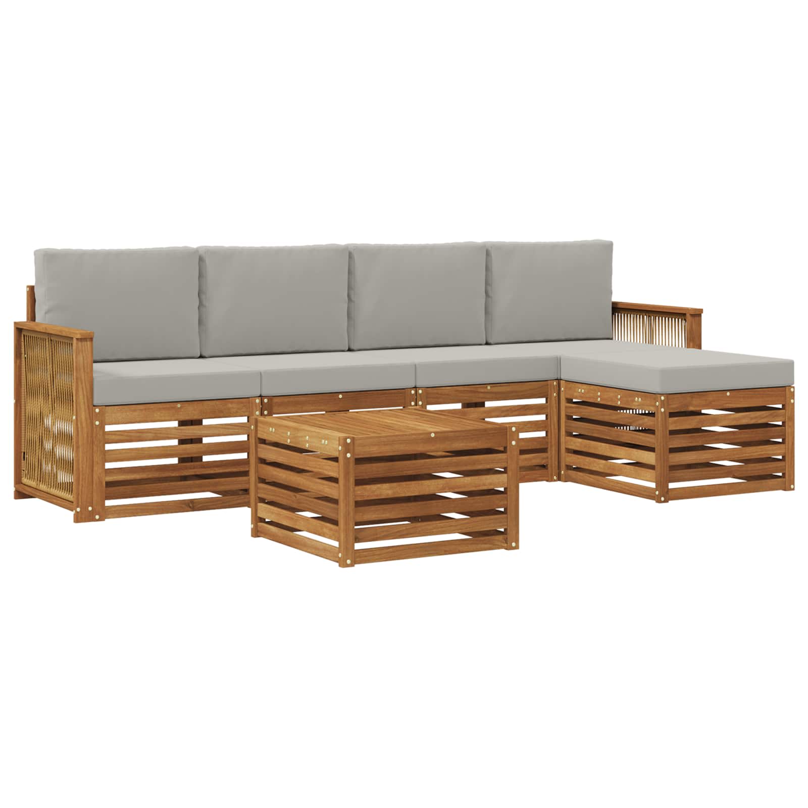 vidaXL Sofa-Sets 6 pcs Naturel Massief Acaciahout