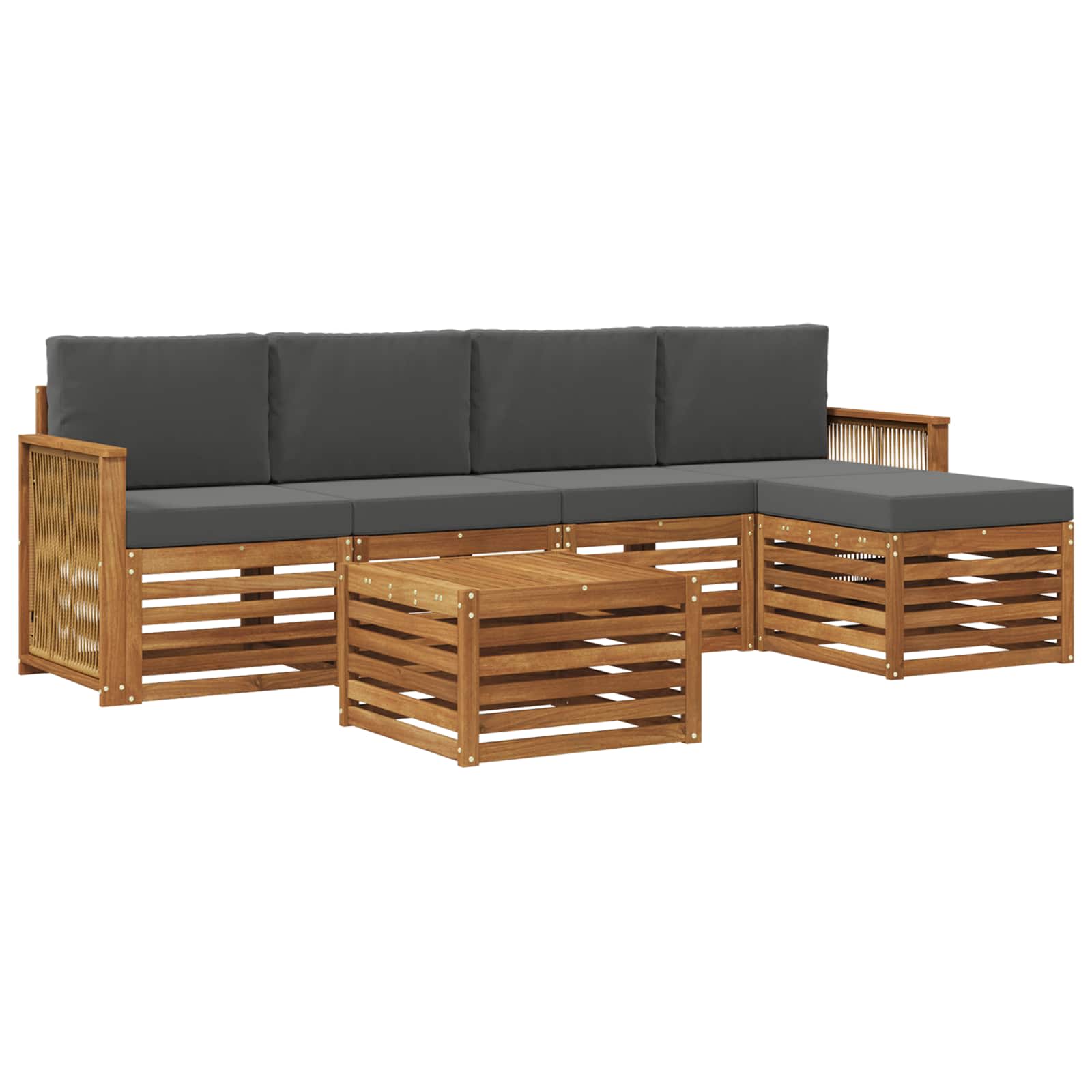 vidaXL Sofa-Sets 6 pcs Naturel Massief Acaciahout