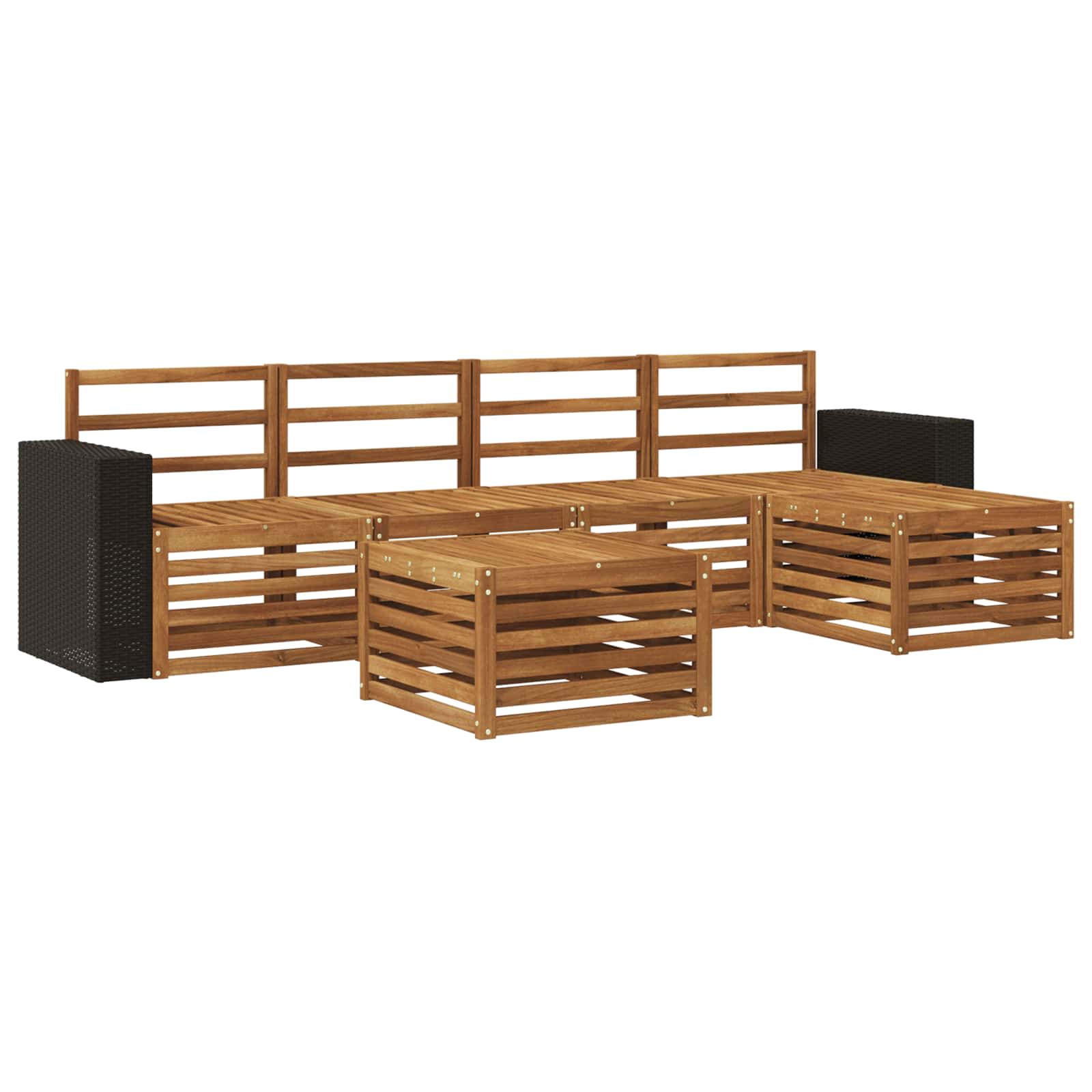vidaXL Sofa-Sets 6 pcs Naturel Massief Acaciahout