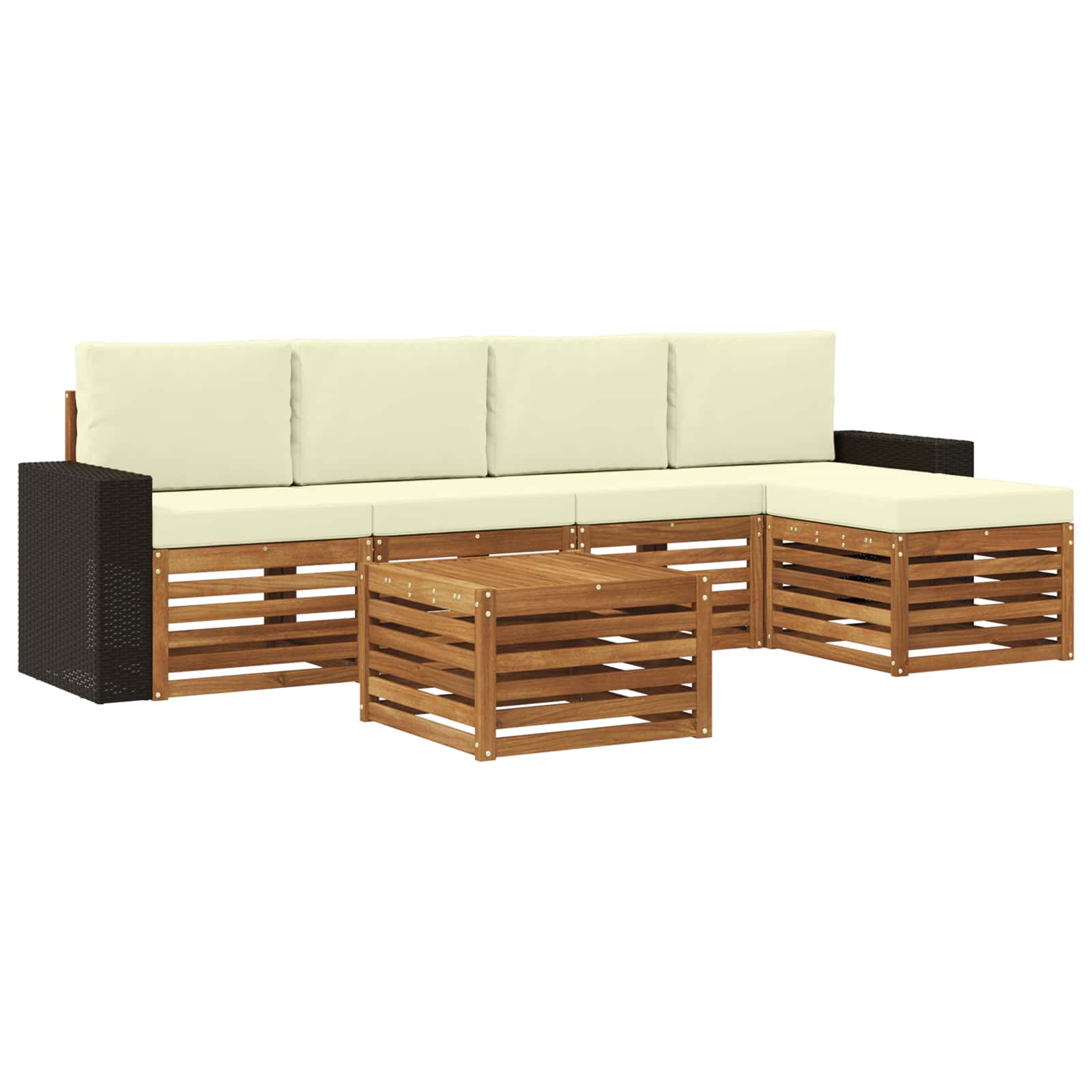 vidaXL Sofa-Sets 6 pcs Naturel Massief Acaciahout