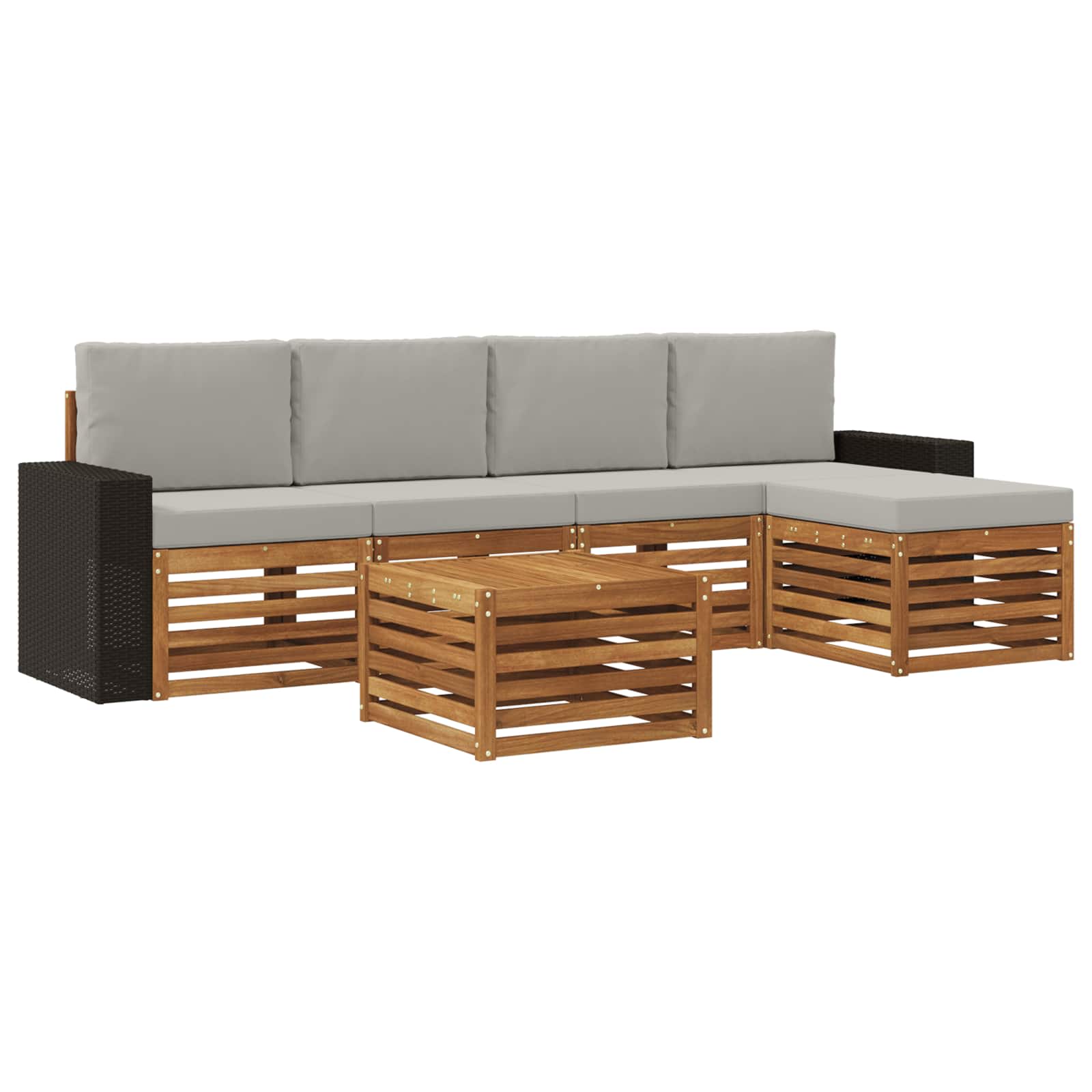 vidaXL Sofa-Sets 6 pcs Naturel Massief Acaciahout