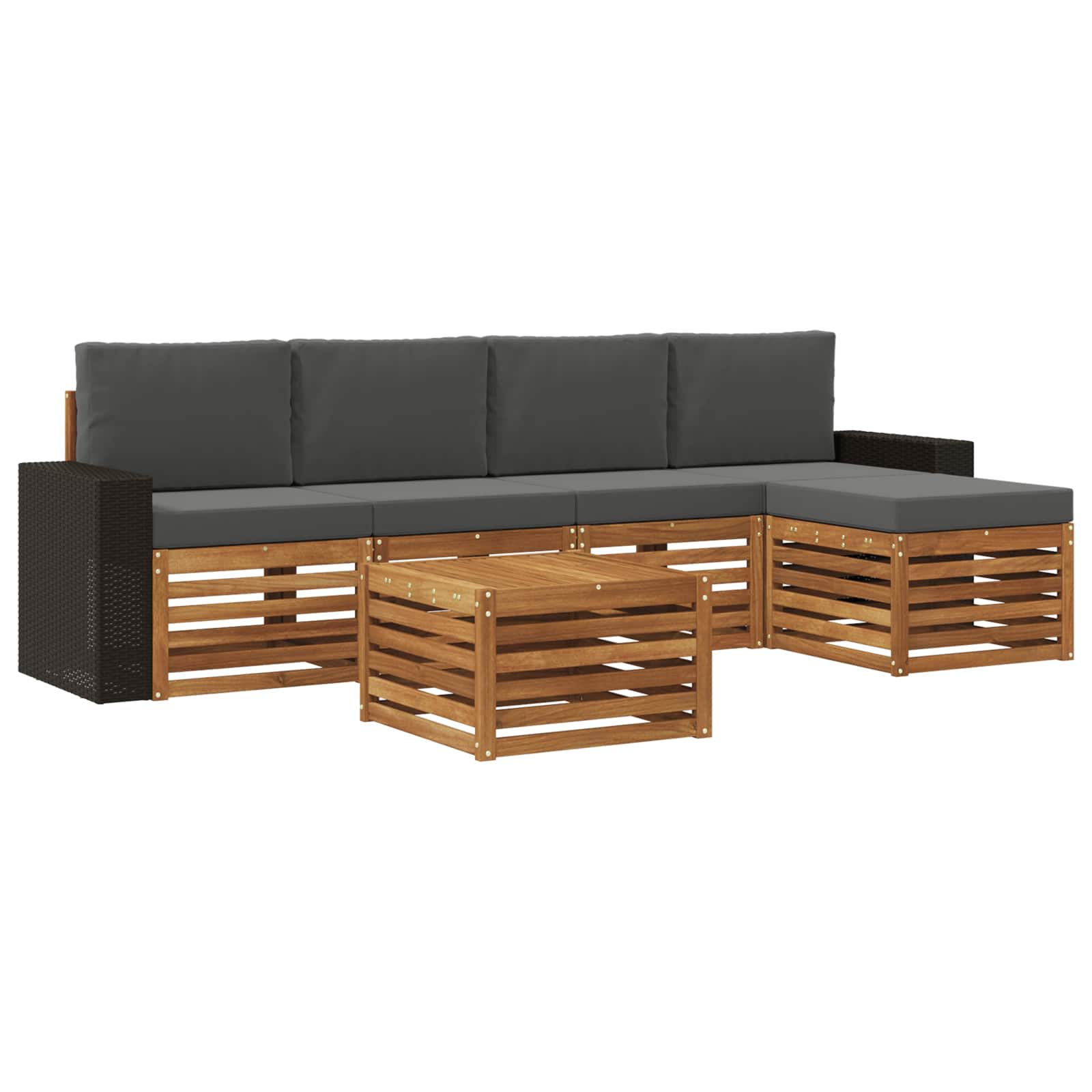vidaXL Sofa-Sets 6 pcs Naturel Massief Acaciahout