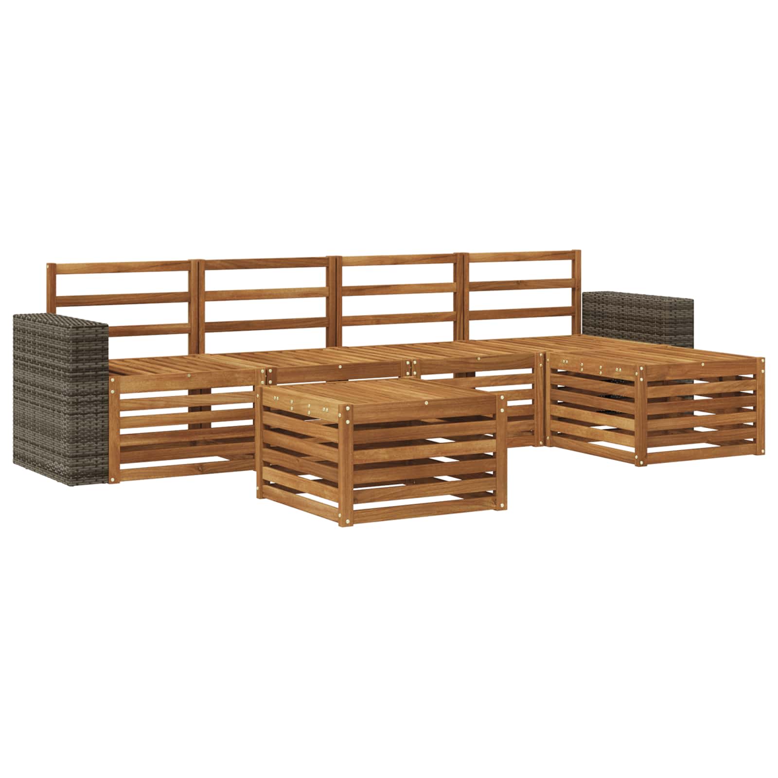 vidaXL Sofa-Sets 6 pcs Naturel Massief Acaciahout