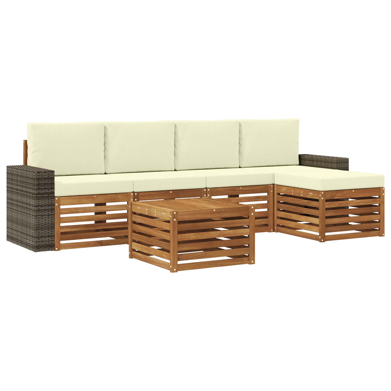 vidaXL Sofa-Sets 6 pcs Naturel Massief Acaciahout