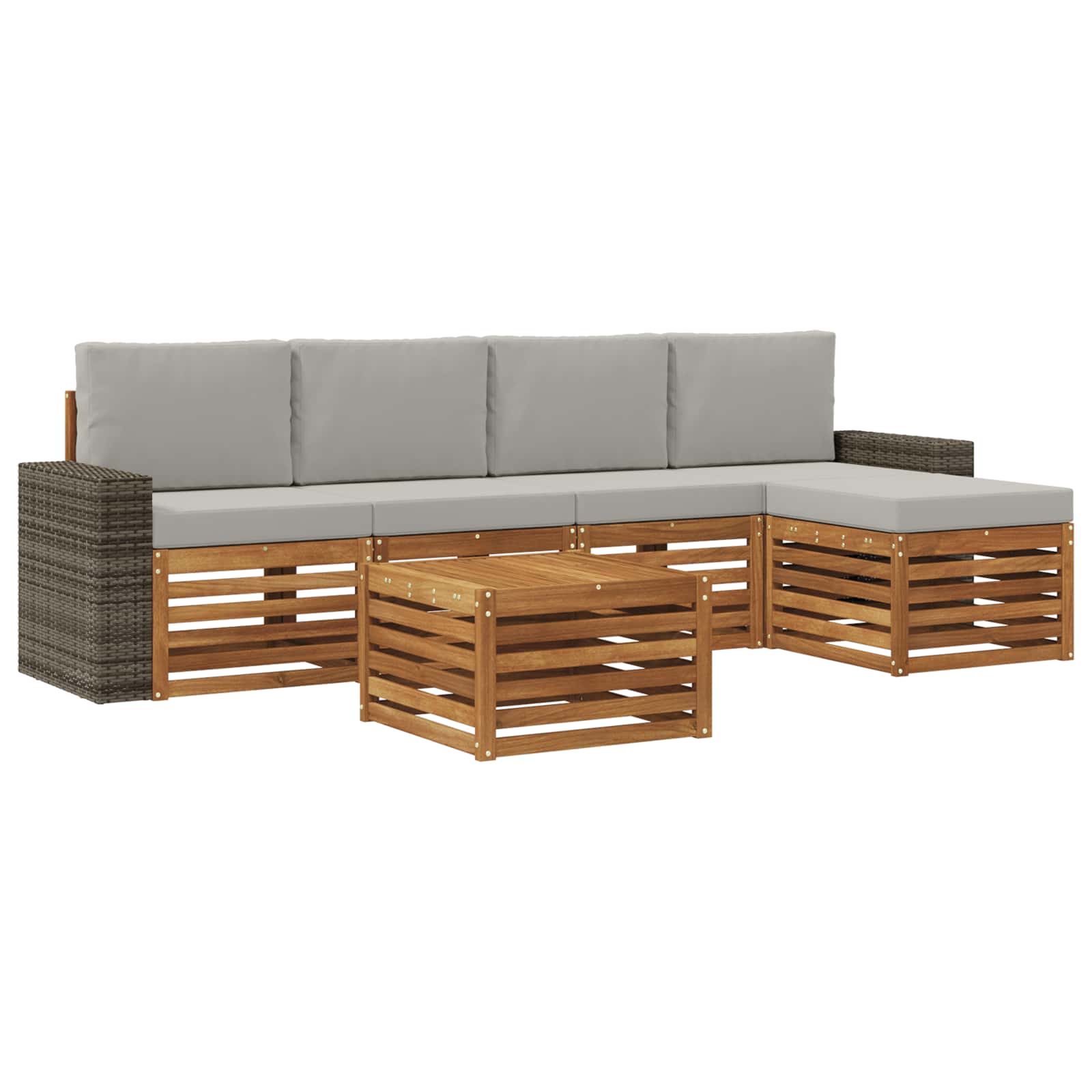 vidaXL Sofa-Sets 6 pcs Naturel Massief Acaciahout