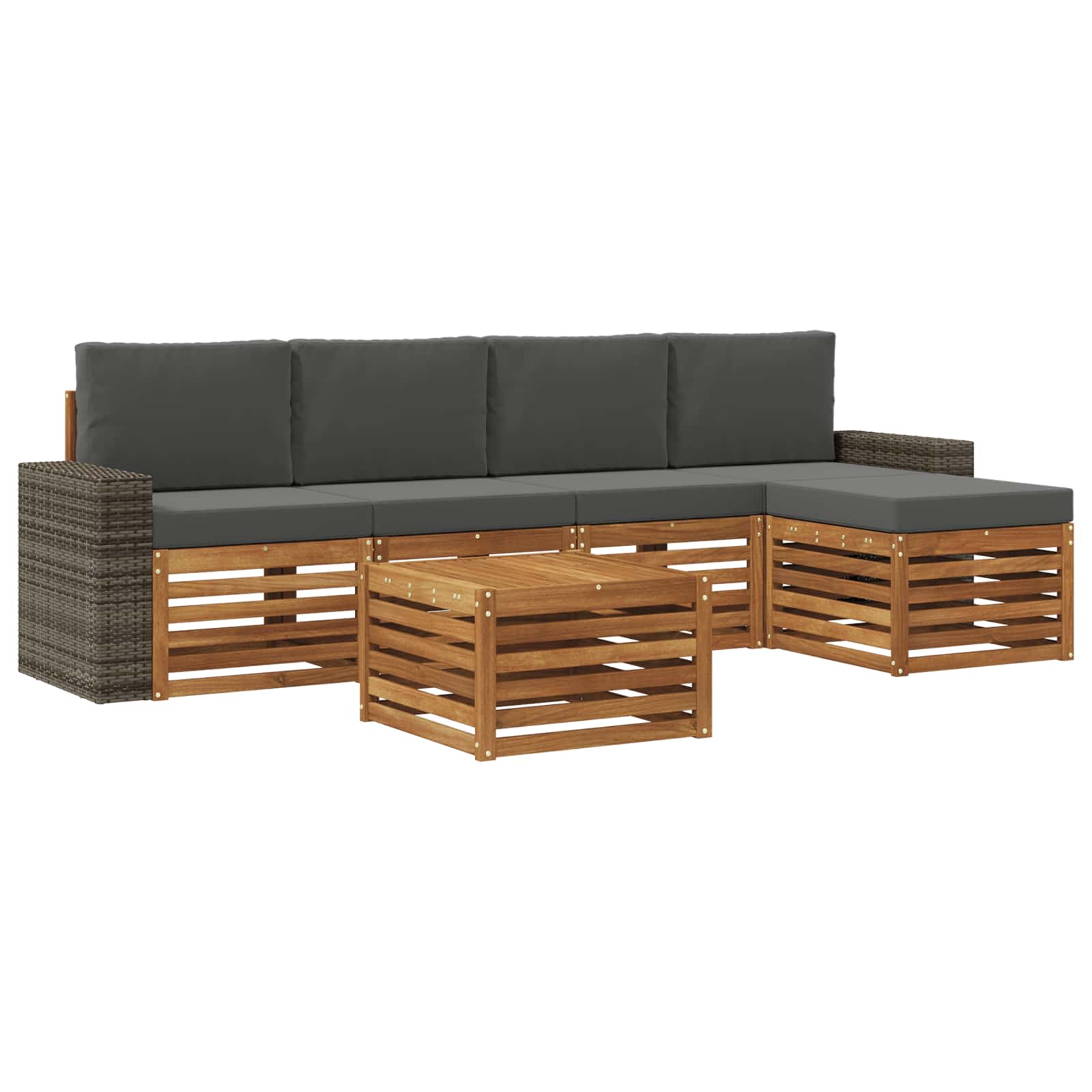 vidaXL Sofa-Sets 6 pcs Naturel Massief Acaciahout