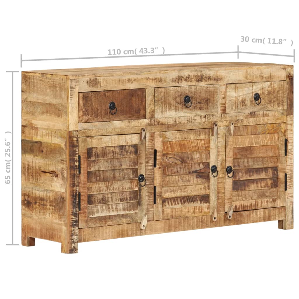 vidaXL Sideboard 110x30x65 cm solid mango wood