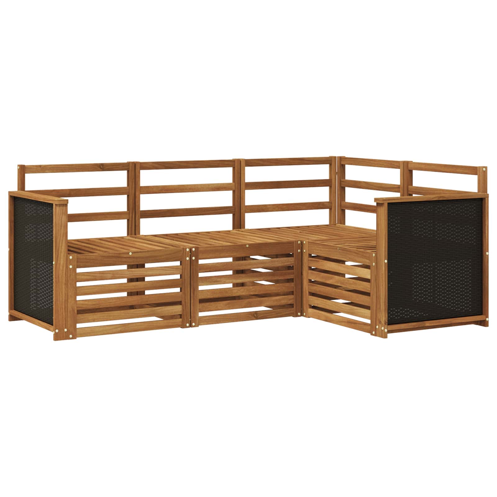 vidaXL Sofa-Sets 4 pcs Naturel Massief Acaciahout