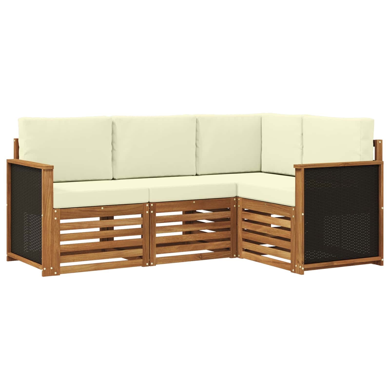 vidaXL Sofa-Sets 4 pcs Naturel Massief Acaciahout