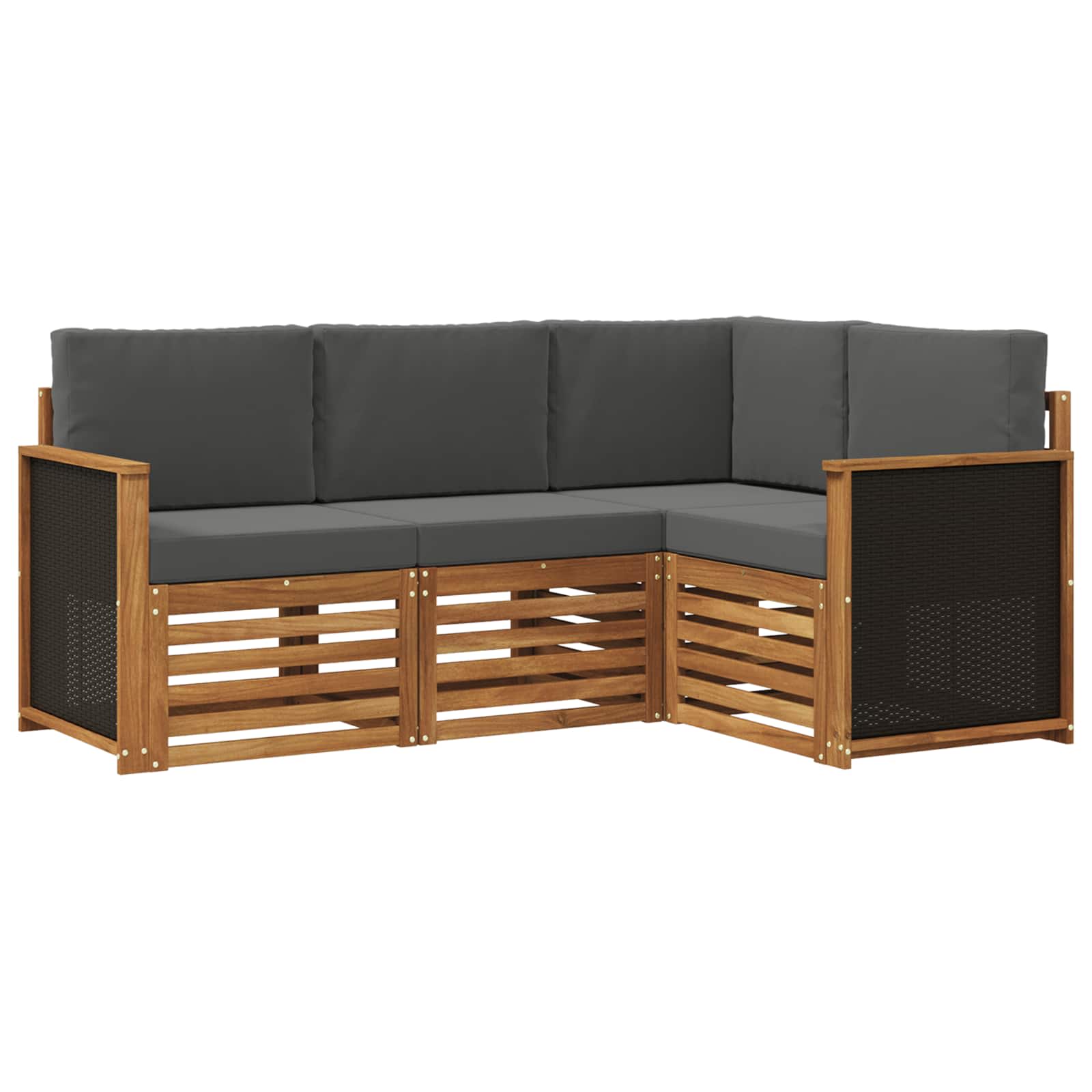 vidaXL Sofa-Sets 4 pcs Naturel Massief Acaciahout