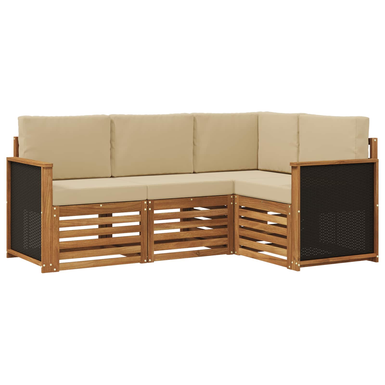 vidaXL Sofa-Sets 4 pcs Naturel Massief Acaciahout