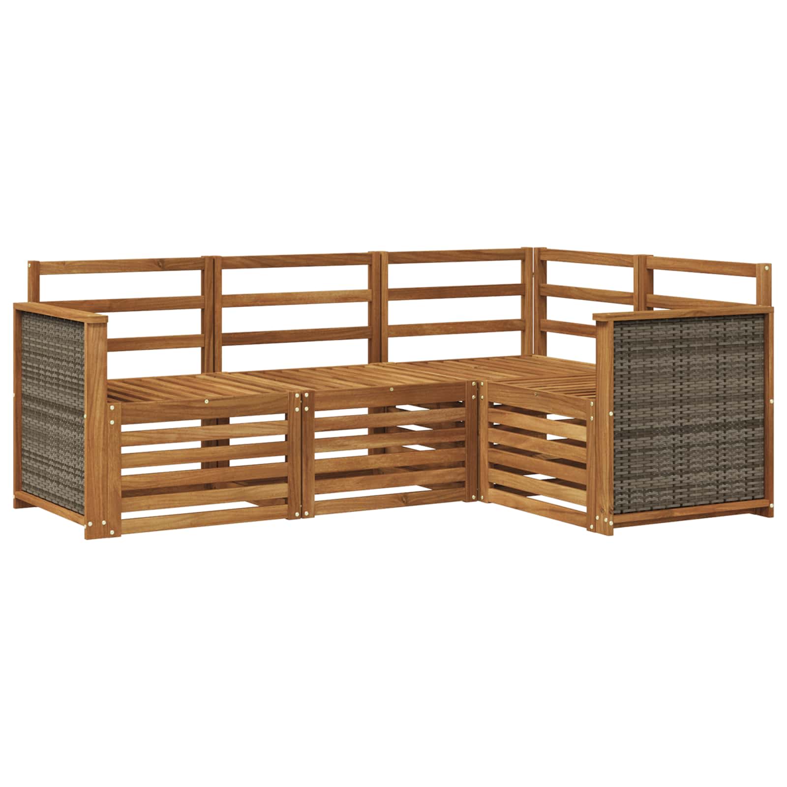 vidaXL Sofa-Sets 4 pcs Naturel Massief Acaciahout